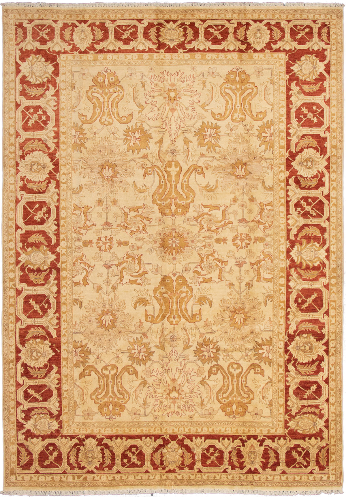 Hand-knotted Chobi Finest Cream Wool Rug 9'0" x 13'2" Size: 9'0" x 13'2"  