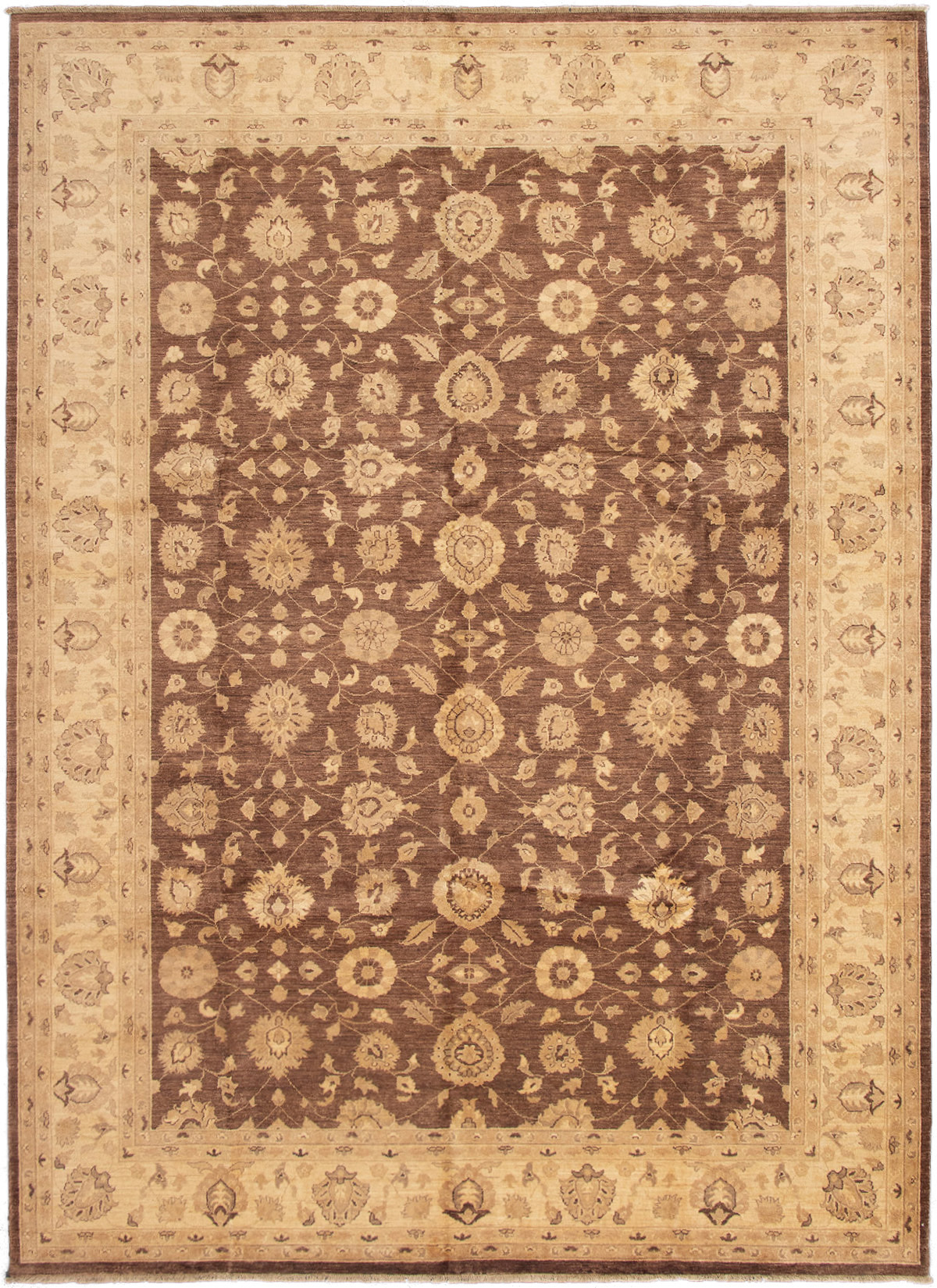 Hand-knotted Chobi Finest Dark Brown Wool Rug 10'4" x 14'3" Size: 10'4" x 14'3"  