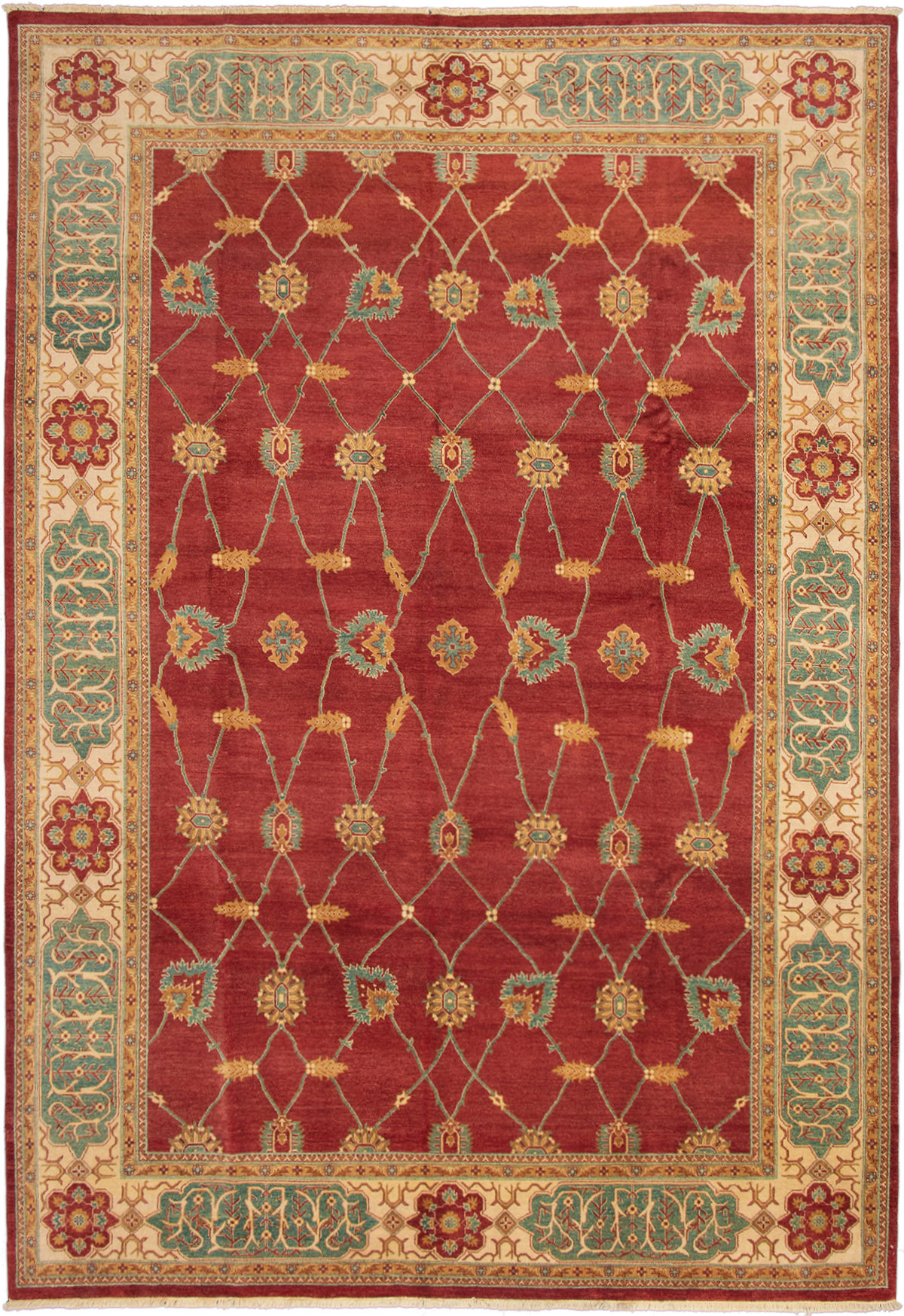 Hand-knotted Chobi Twisted Red Wool Rug 10'0" x 14'9" Size: 10'0" x 14'9"  
