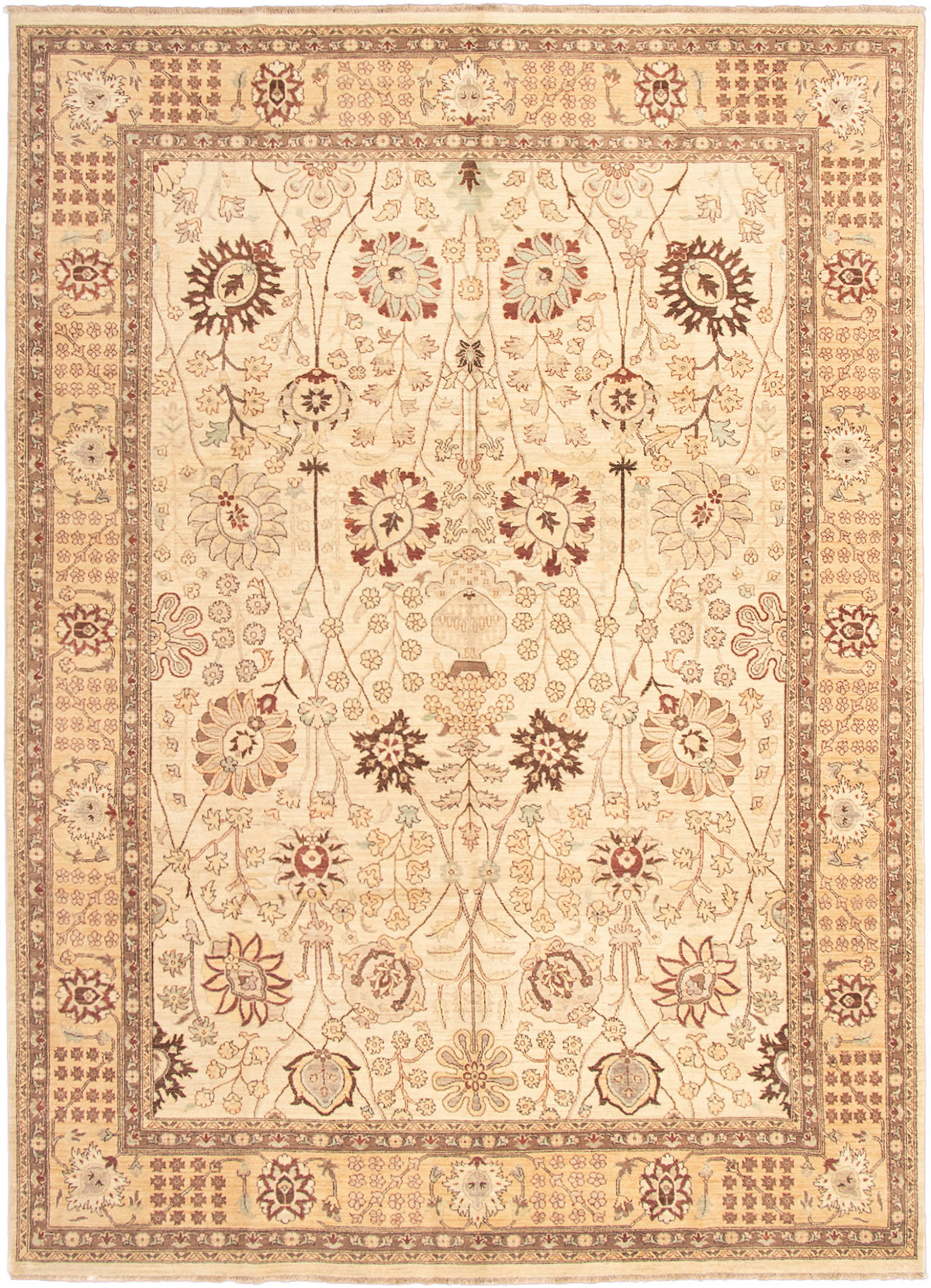 Hand-knotted Chobi Finest Cream Wool Rug 9'10" x 13'8" Size: 9'10" x 13'8"  