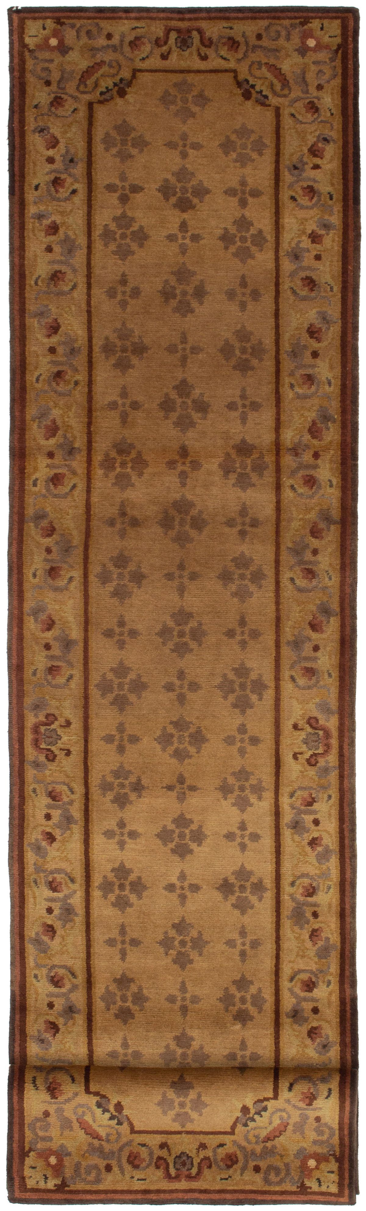 Hand-knotted Karma Light Brown Wool Rug 2'8" x 11'11" Size: 2'8" x 11'11"  