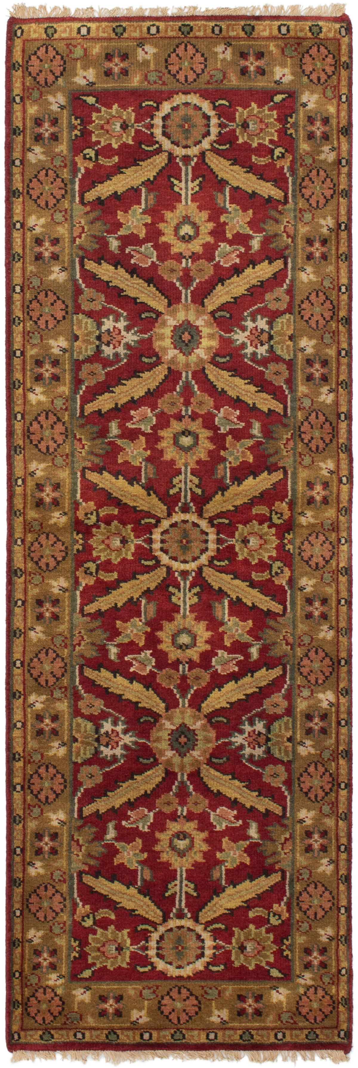 Hand-knotted Royal Mahal Red Wool Rug 2'6" x 8'3" Size: 2'6" x 8'3"  