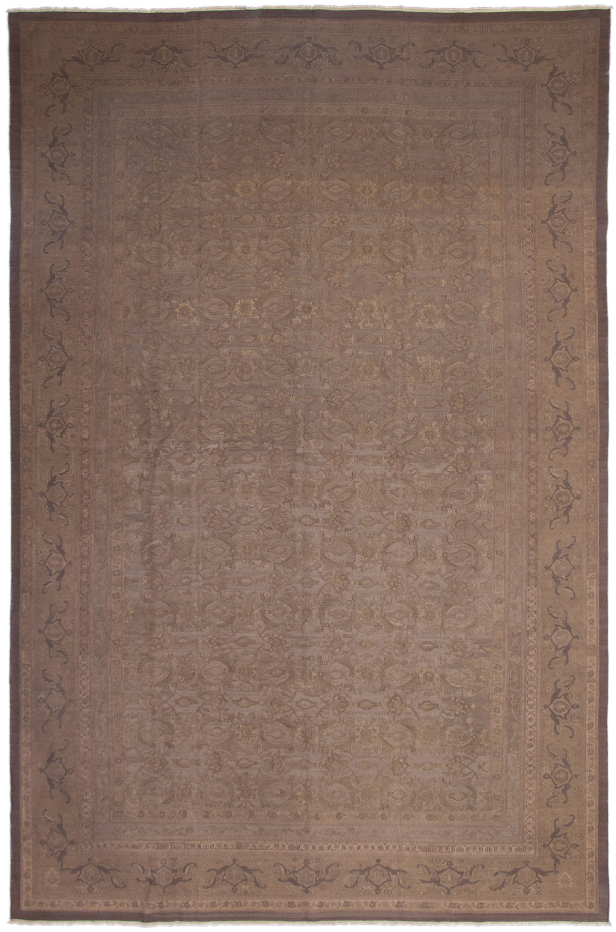Hand woven Dynasty Grey Wool Tapestry Kilim 11'6" x 17'6" Size: 11'6" x 17'6"  