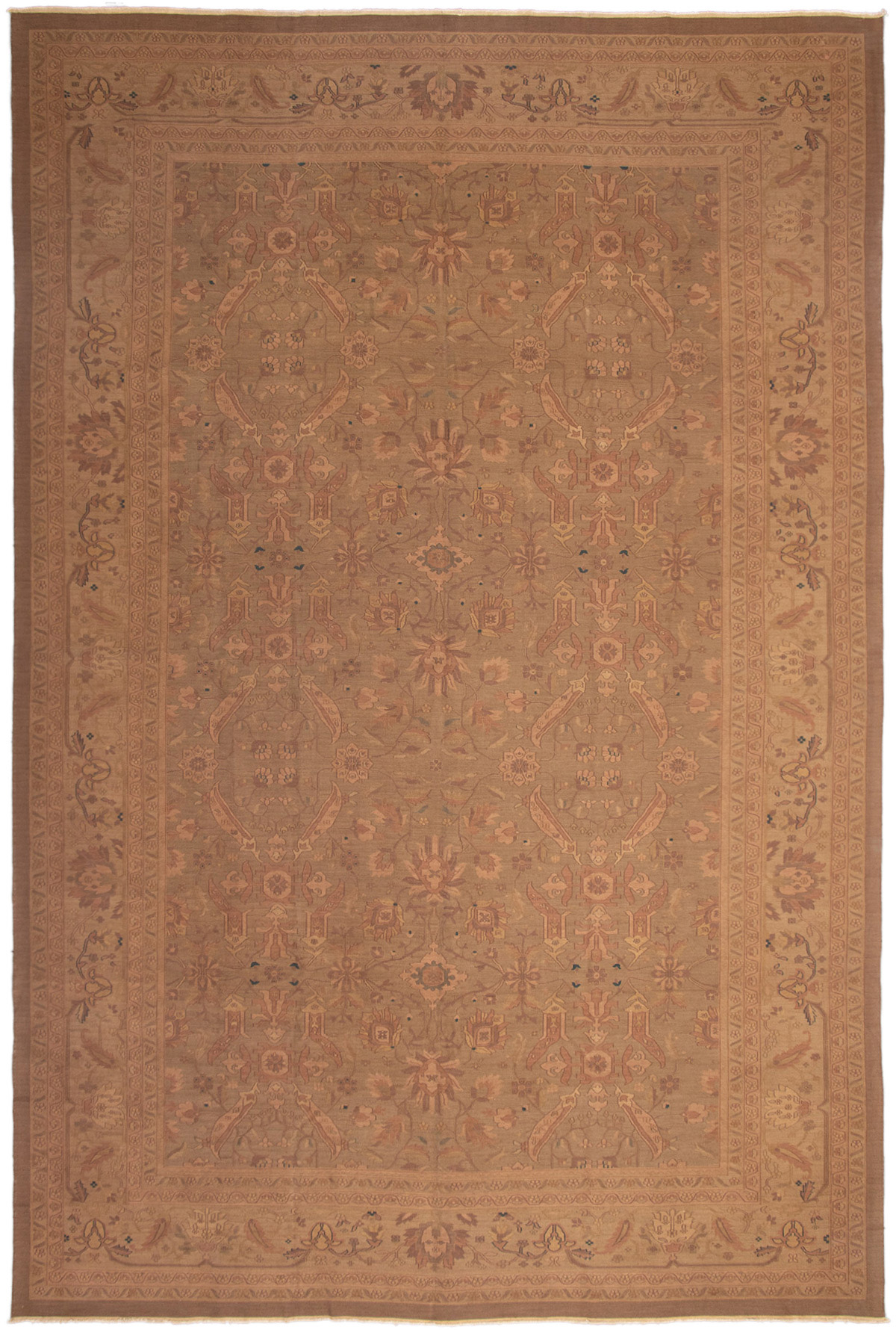 Hand woven Dynasty Dark Khaki Wool Tapestry Kilim 11'6" x 15'0" Size: 11'6" x 15'0"  