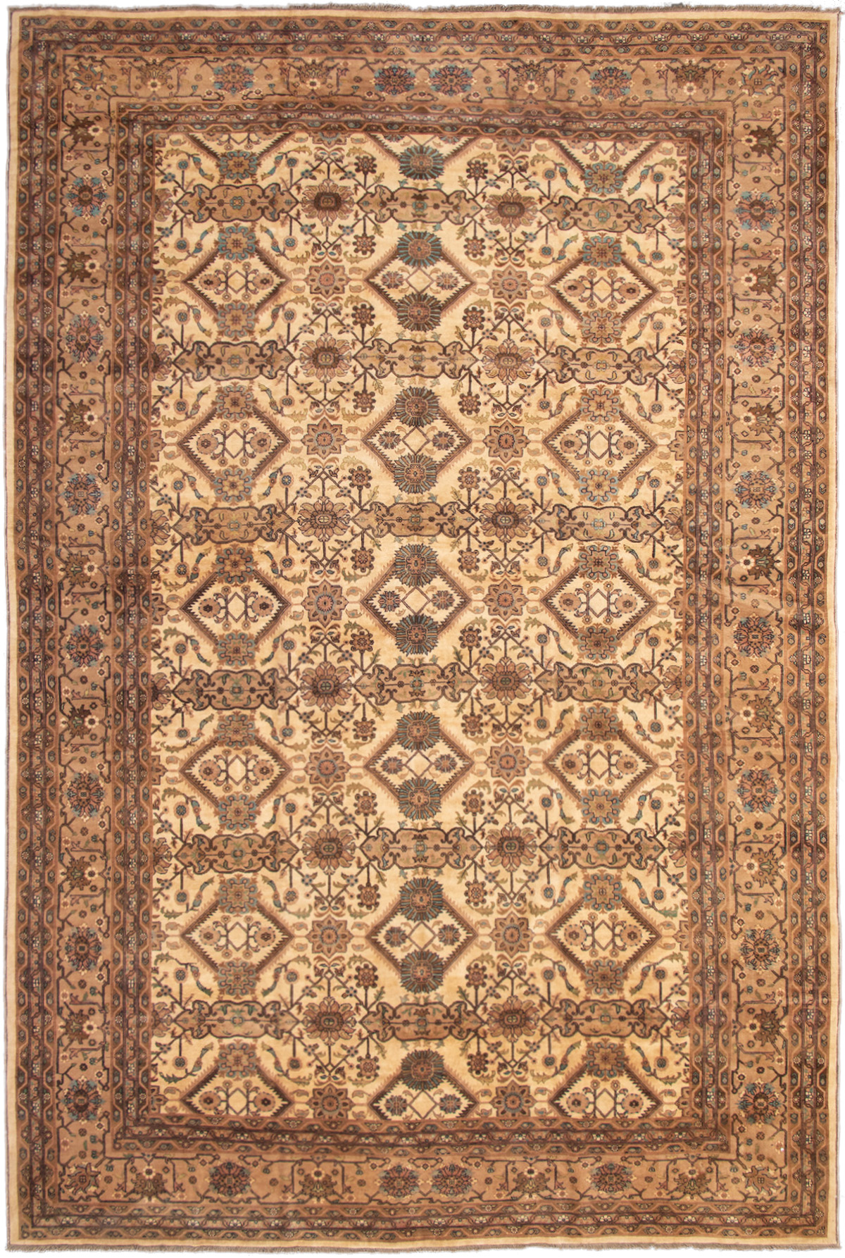 Hand-knotted Chobi Finest Ivory Wool Rug 11'10" x 18'1" Size: 11'10" x 18'1"  