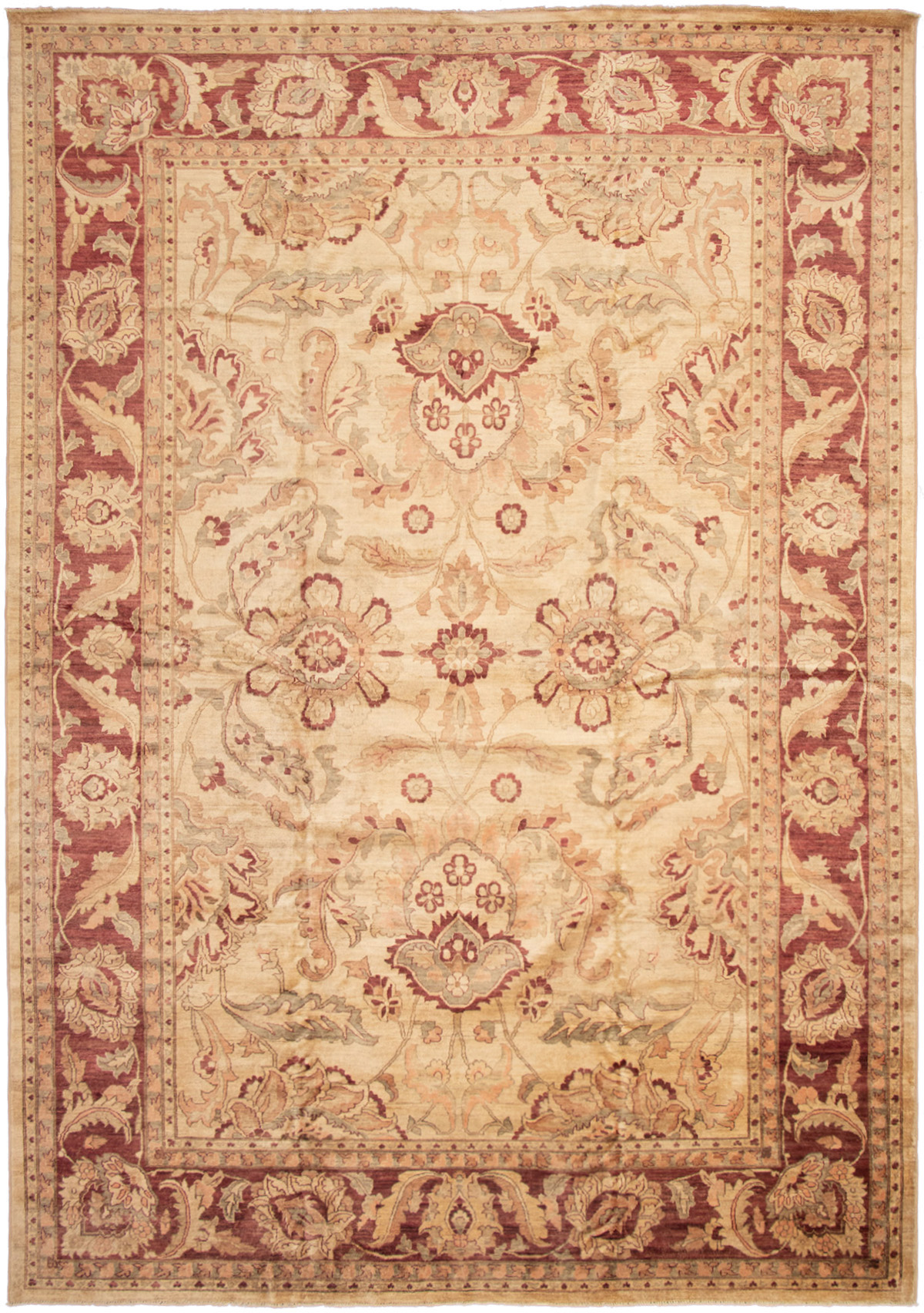 Hand-knotted Chobi Finest Ivory Wool Rug 12'0" x 17'5" Size: 12'0" x 17'5"  