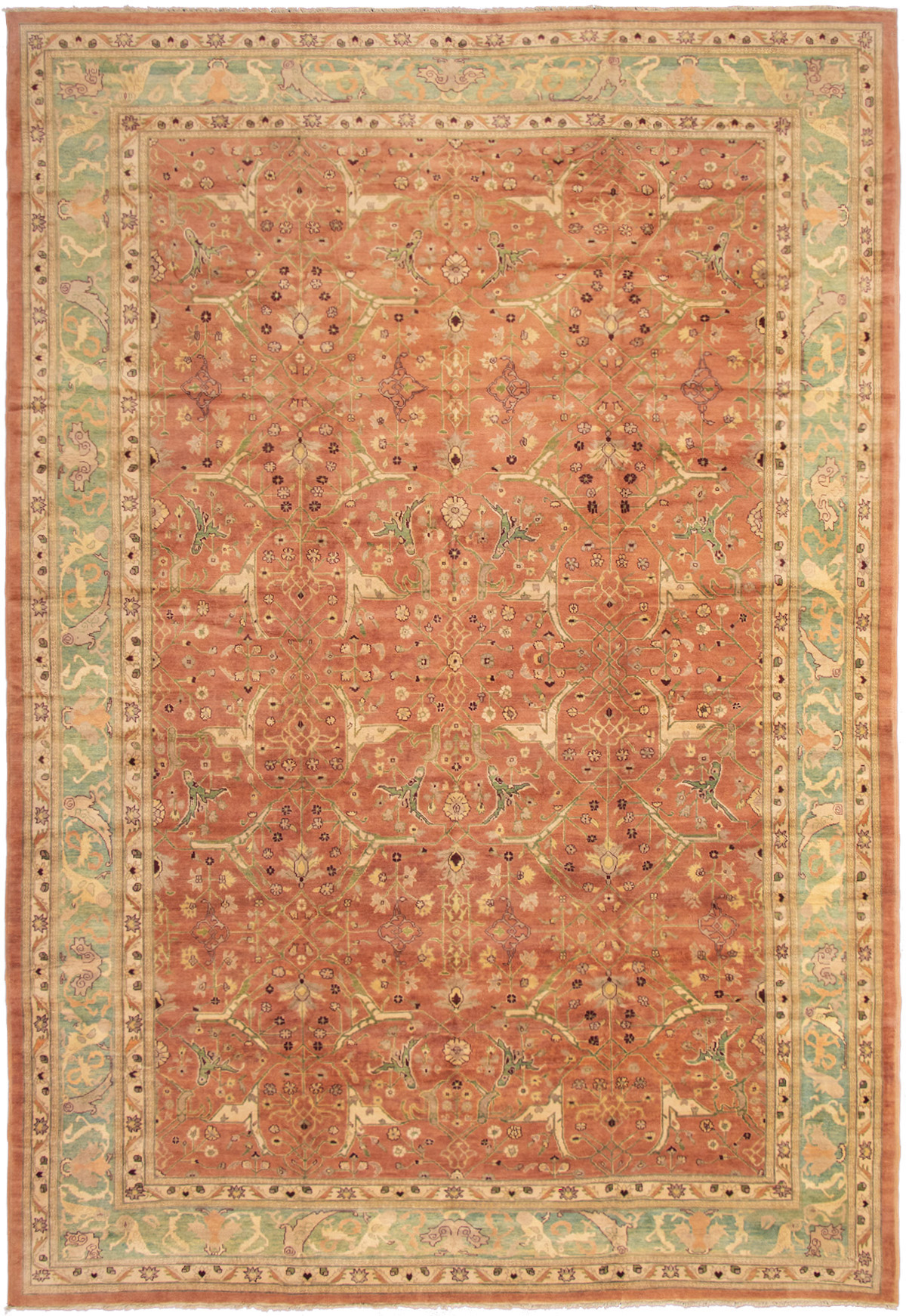 Hand-knotted Chobi Finest Copper Wool Rug 12'3" x 17'10" Size: 12'3" x 17'10"  