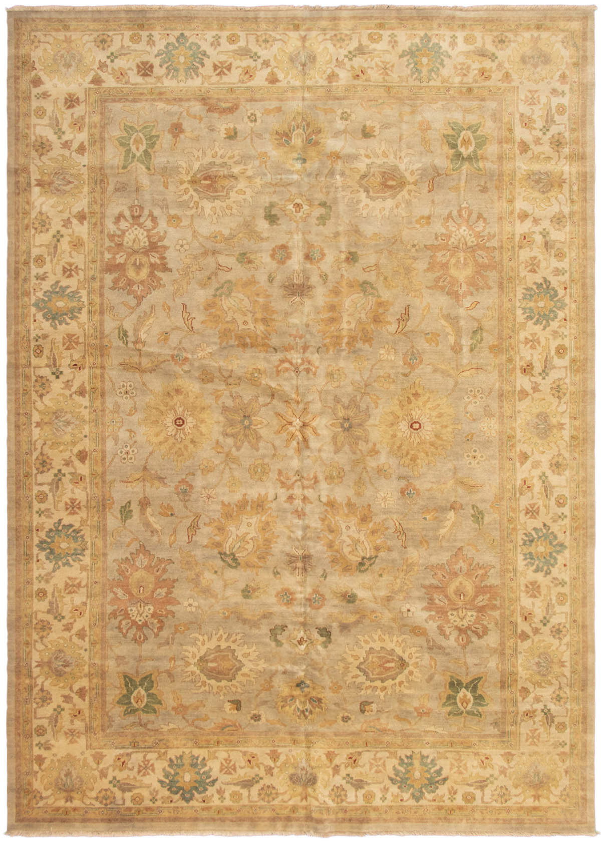 Hand-knotted Jamshidpour Light Grey Wool Rug 9'7" x 13'9" Size: 9'7" x 13'9"  