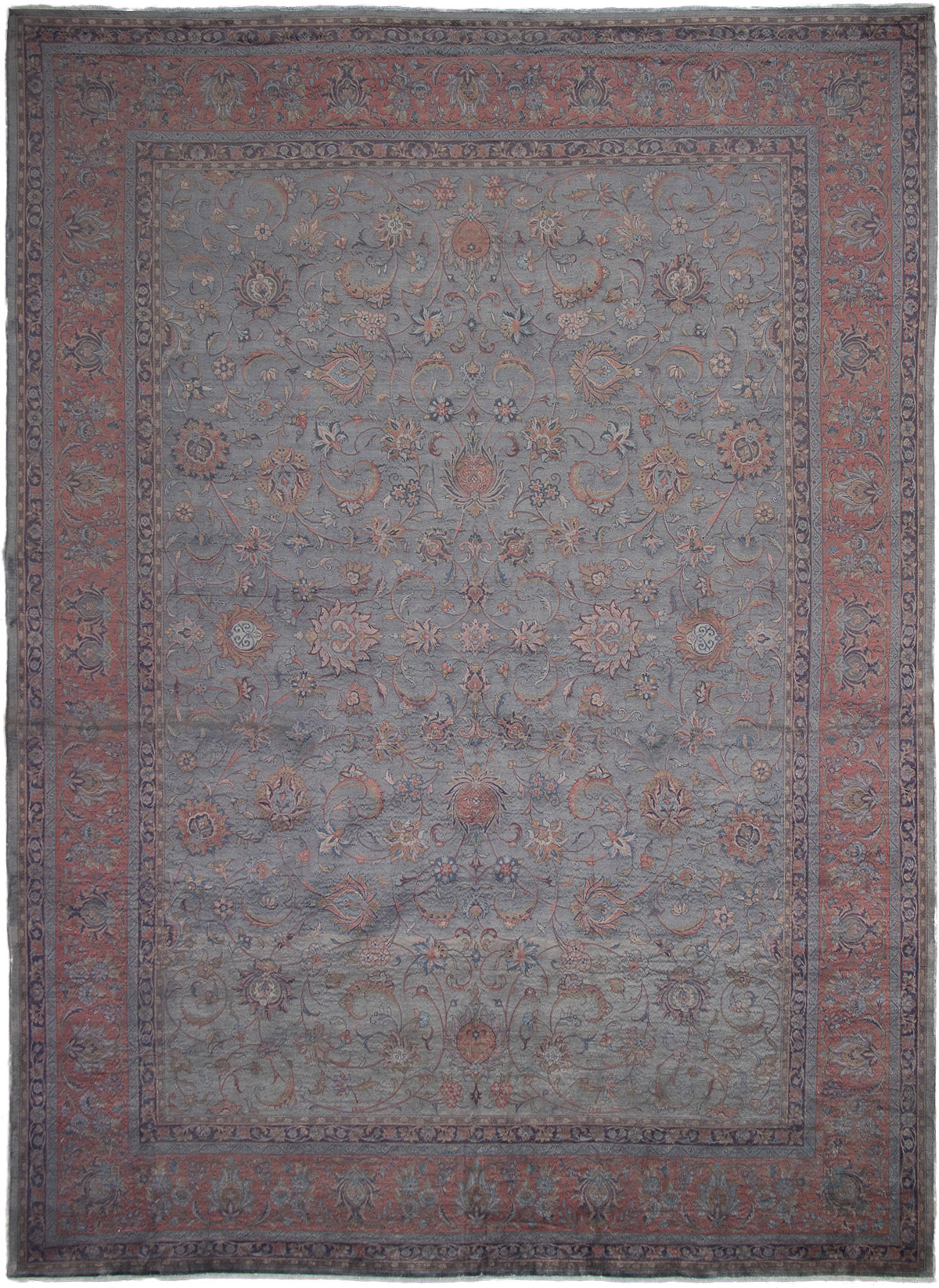 Hand-knotted Color transition Dark Grey Wool Rug 11'3" x 15'7" Size: 11'3" x 15'7"  