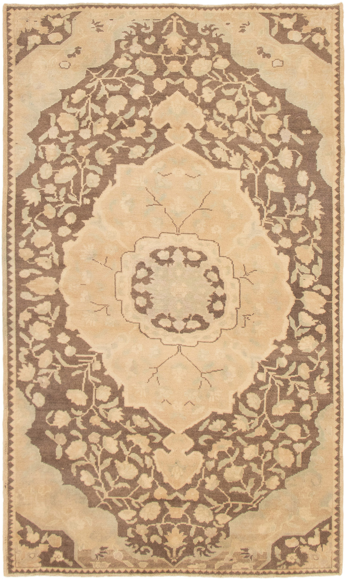 Hand-knotted Anatolian Vintage Dark Brown Wool Rug 4'9" x 8'5" Size: 4'9" x 8'5"  