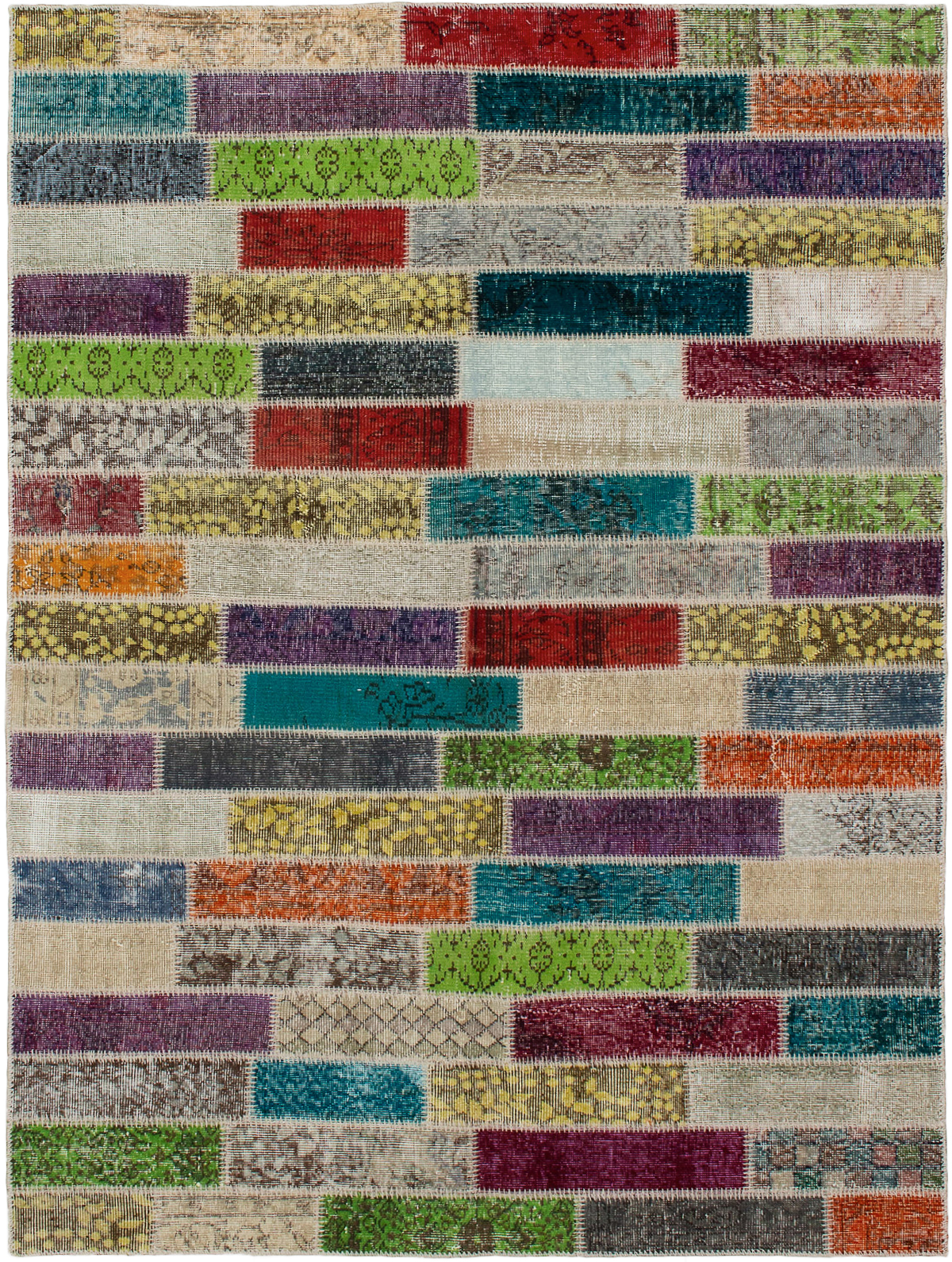 Hand-knotted Color Transition Patch Grey, Turquoise Wool Rug 5'6" x 7'6" Size: 5'6" x 7'6"  