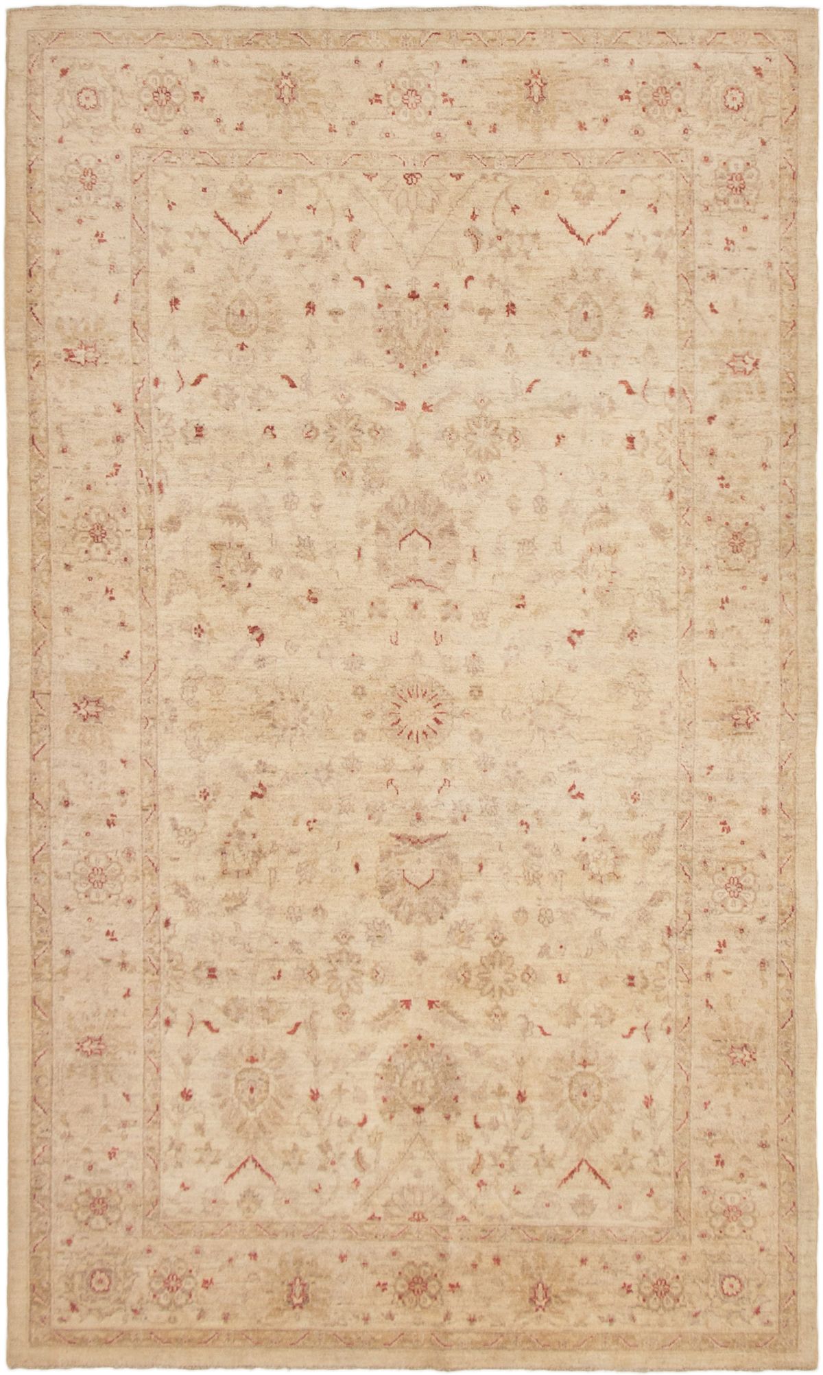 Hand-knotted Chobi Finest Cream Wool Rug 5'7" x 9'8" Size: 5'7" x 9'8"  
