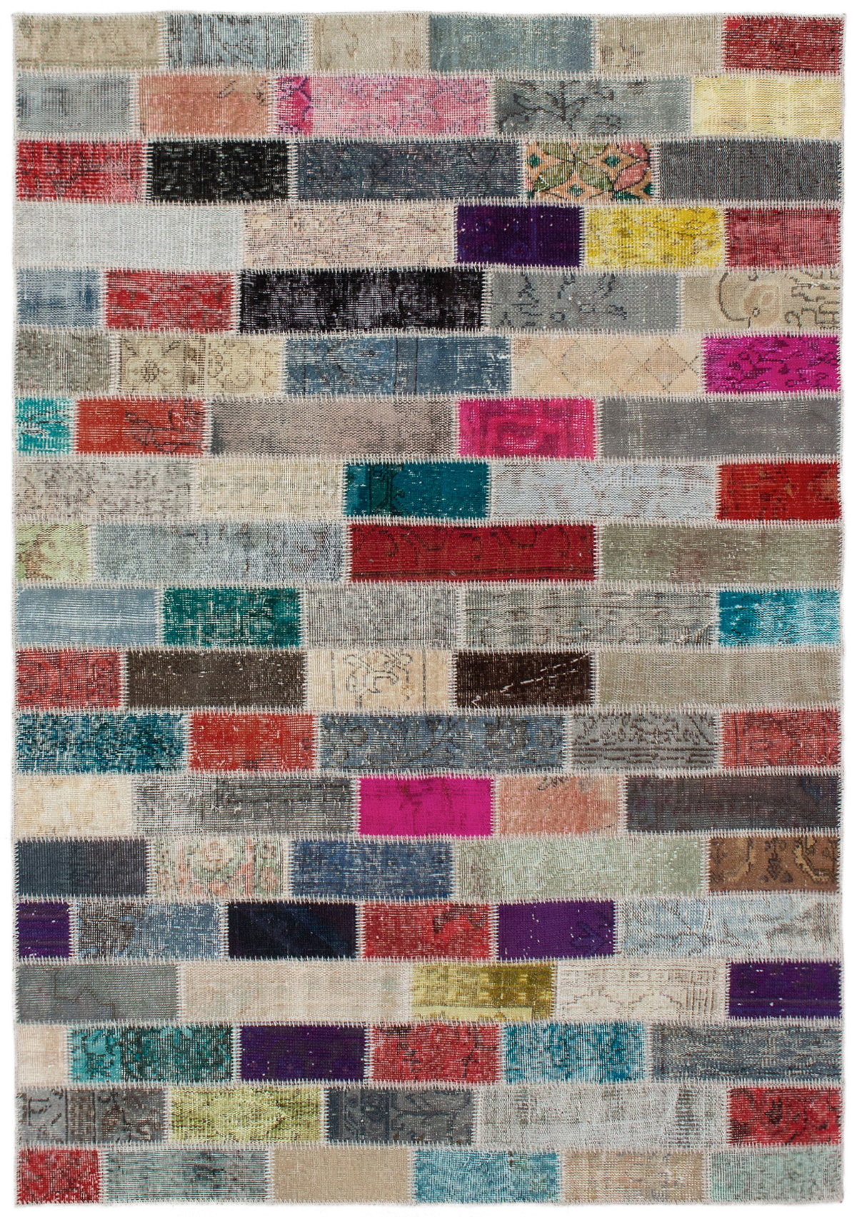 Hand-knotted Color Transition Patch Grey Wool Rug 5'4" x 7'8"  Size: 5'4" x 7'8"  