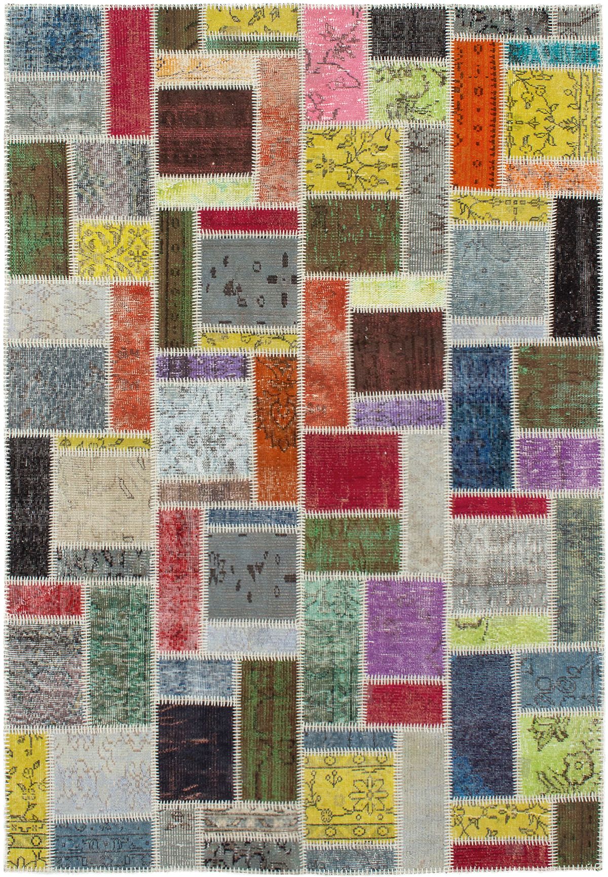 Hand-knotted Color Transition Patch Brown, Light Grey Wool Rug 5'2" x 7'7" Size: 5'2" x 7'7"  