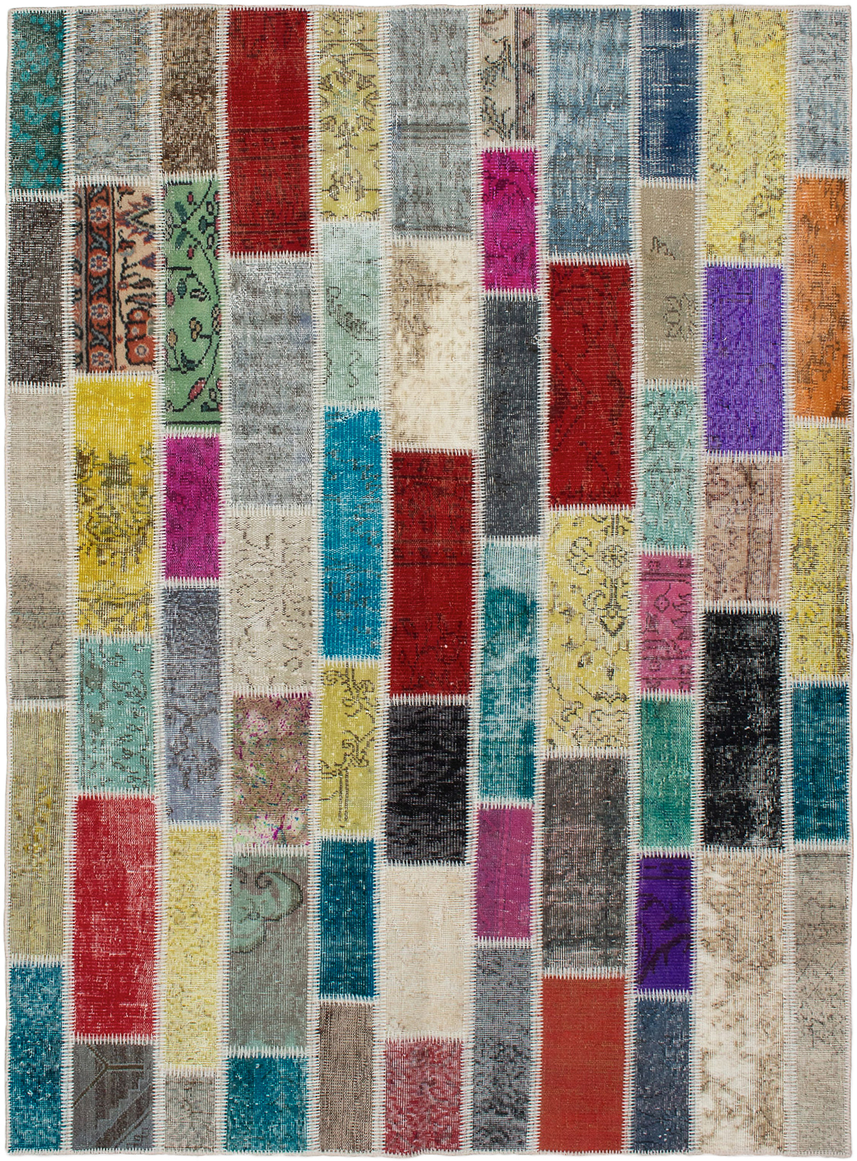 Hand-knotted Color Transition Patch Grey, Turquoise Wool Rug 5'8" x 7'9"  Size: 5'8" x 7'9"  