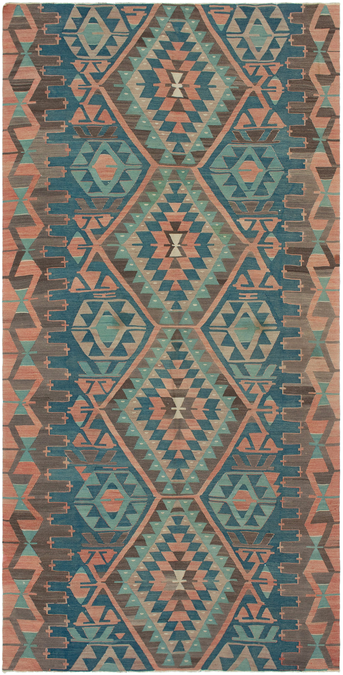 Hand woven Sivas Copper Wool Kilim 4'11" x 10'4" Size: 4'11" x 10'4"  