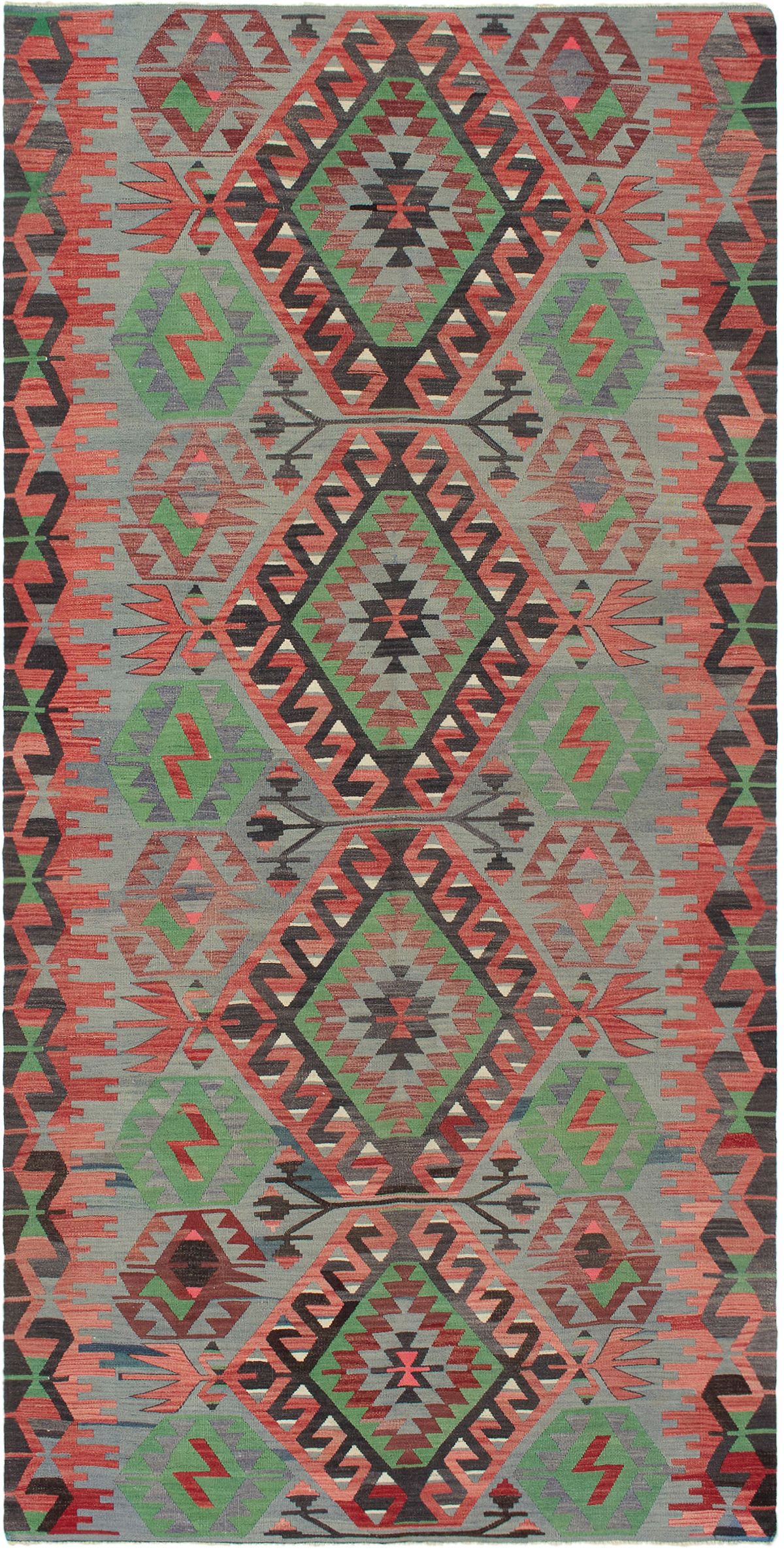 Hand woven Sivas Dark Copper Wool Kilim 4'9" x 9'8" Size: 4'9" x 9'8"  