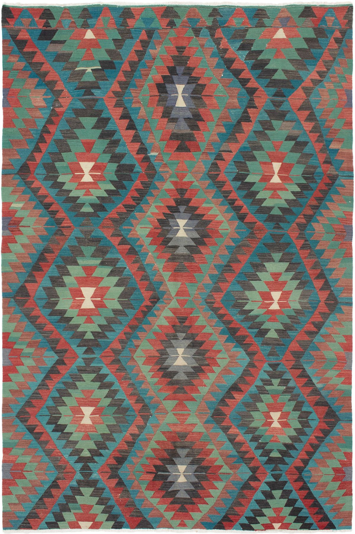 Hand woven Sivas Dark Copper Wool Kilim 5'11" x 9'2" Size: 5'11" x 9'2"  