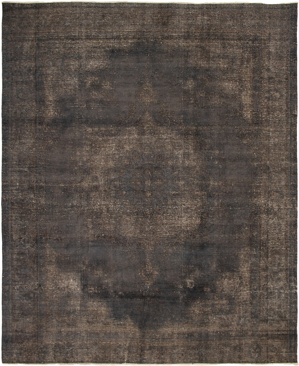 Hand-knotted Color Transition Dark Grey Wool Rug 9'9" x 12'1" Size: 9'9" x 12'1"  