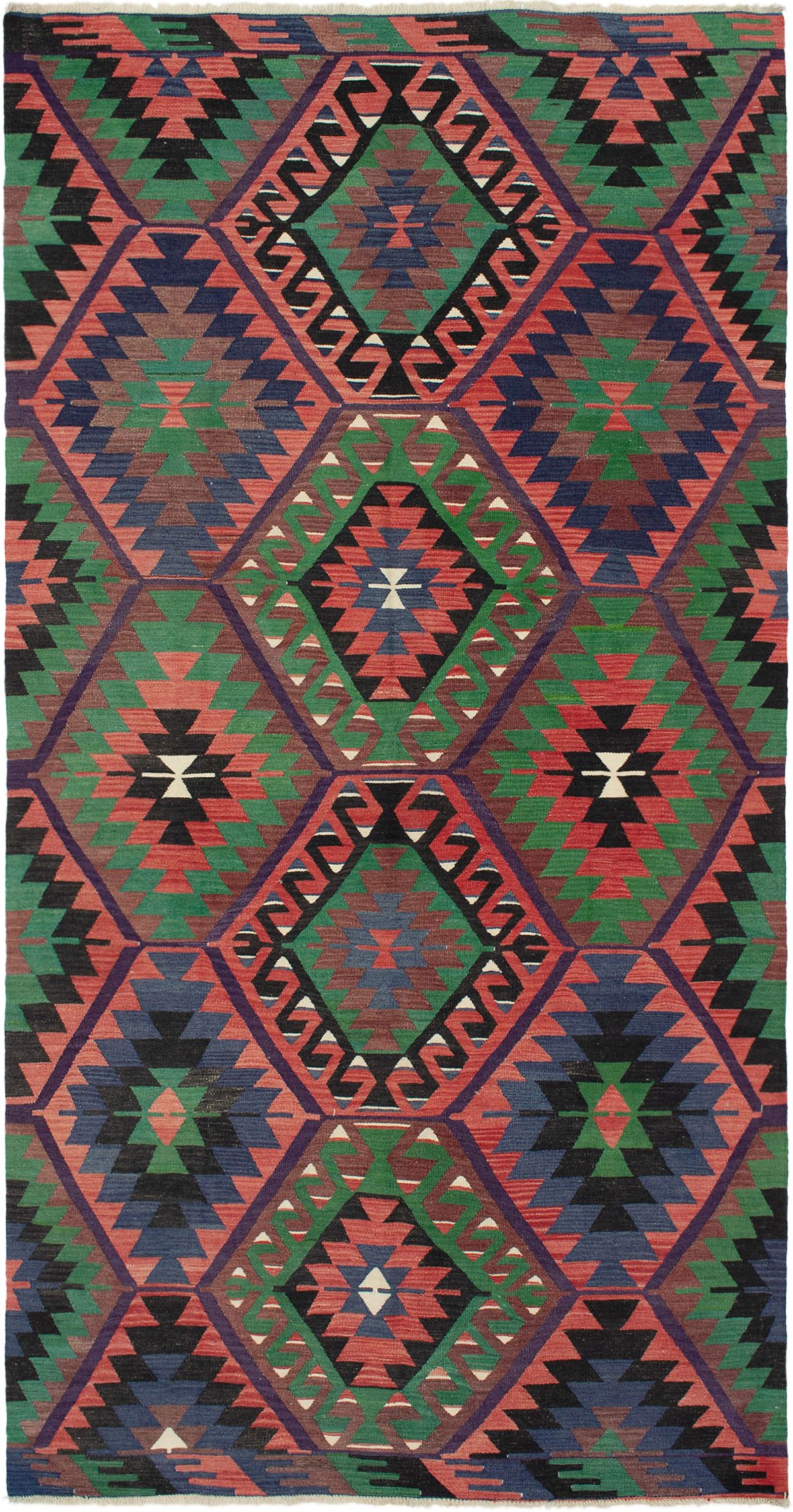 Hand woven Sivas Dark Copper Wool Kilim 5'3" x 10'5" Size: 5'3" x 10'5"  