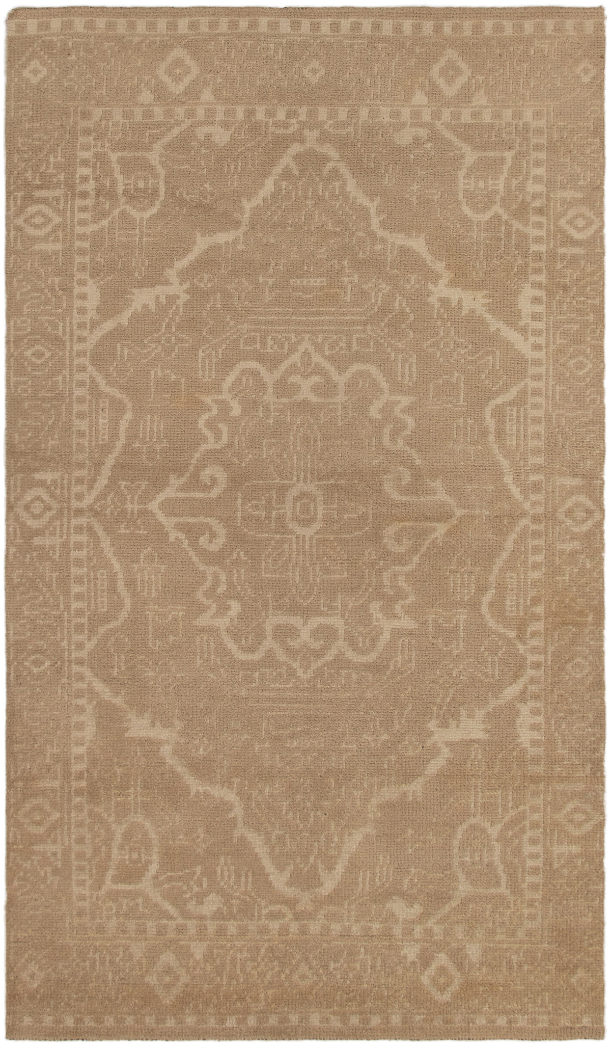 Hand-knotted La Seda Khaki Wool/Silk Rug 4'6" x 8'0" Size: 4'6" x 8'0"  