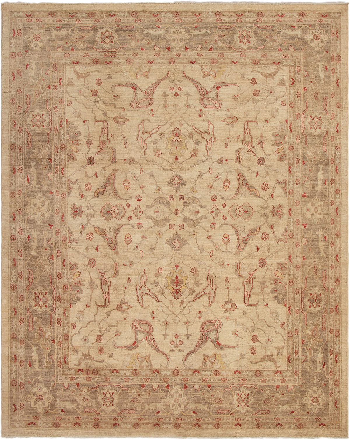 Hand-knotted Chobi Finest Cream Wool Rug 8'0" x 10'2" Size: 8'0" x 10'2"  