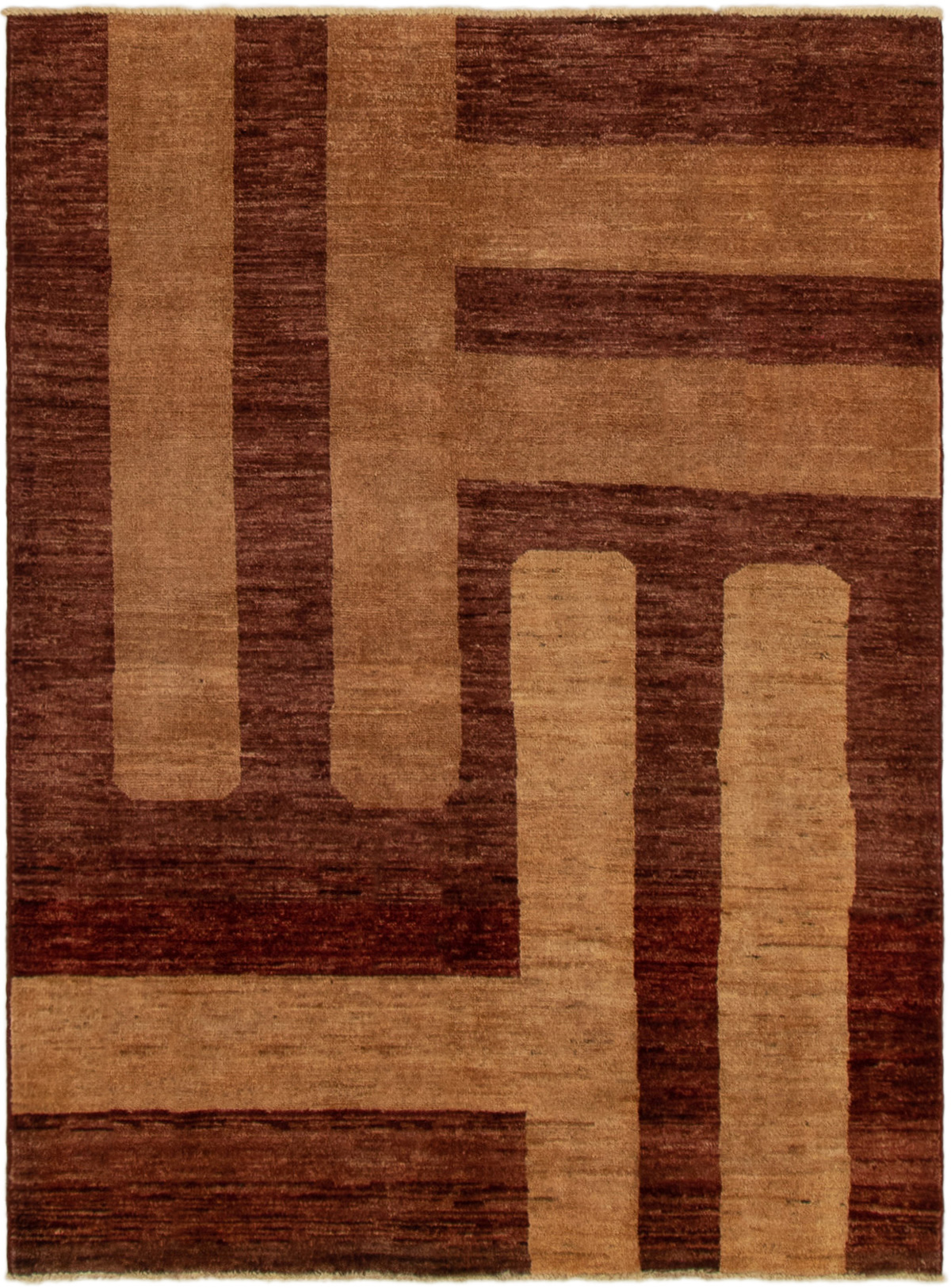 Hand-knotted Finest Ziegler Chobi Brown Wool Rug 3'10" x 5'4" Size: 3'10" x 5'4"  