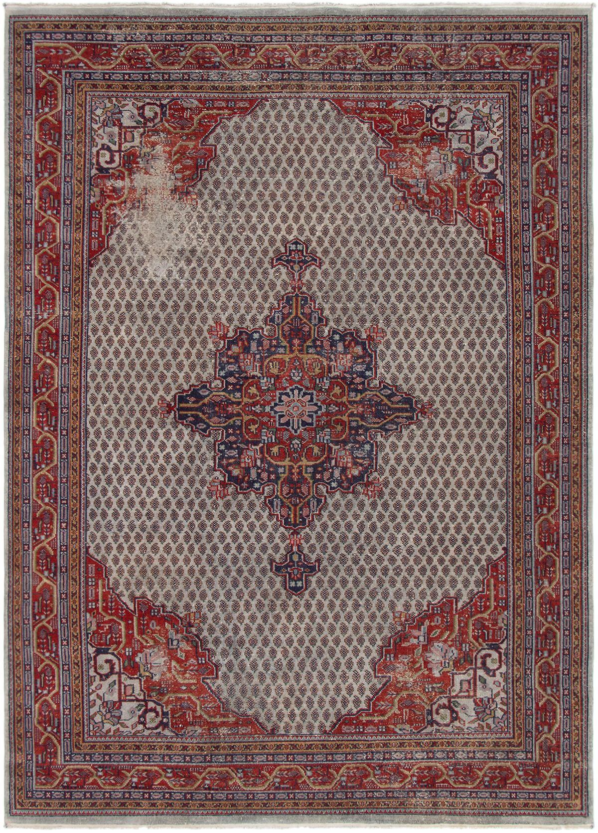 Hand-knotted Color transition Grey Wool Rug 8'0" x 11'2" Size: 8'0" x 11'2"  