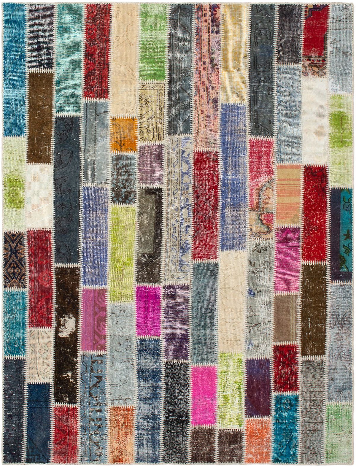 Hand-knotted Color Transition Patch Grey Wool Rug 6'0" x 7'10"  Size: 6'0" x 7'10"  