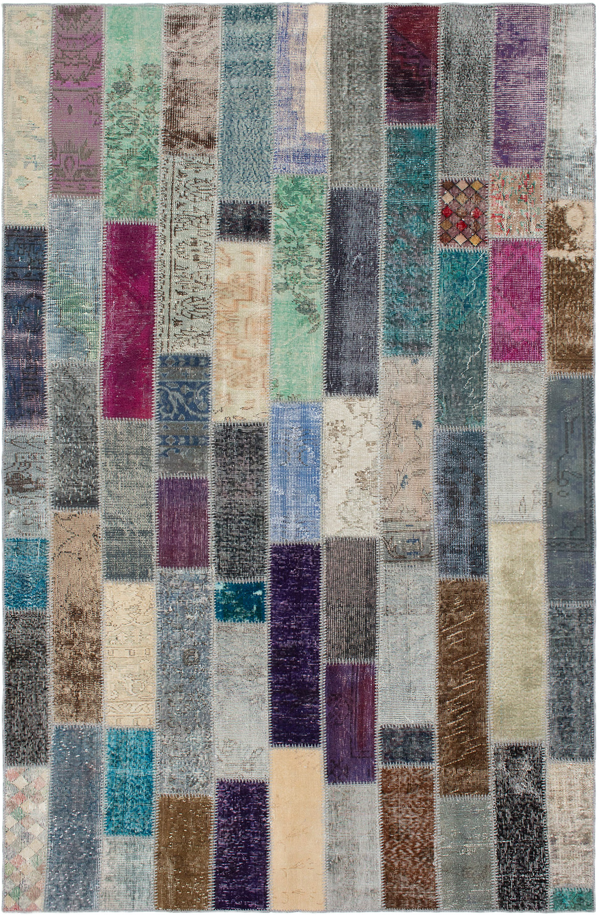 Hand-knotted Color Transition Patch Grey Wool Rug 6'8" x 10'3" Size: 6'8" x 10'3"  