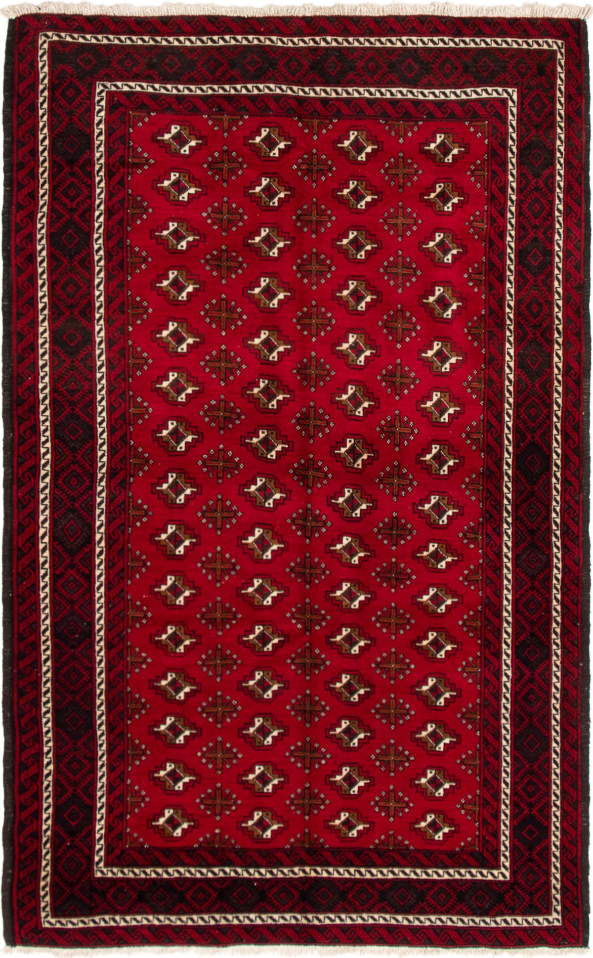 Hand-knotted Khal Mohammadi Dark Red Wool Rug 4'5" x 7'3" Size: 4'5" x 7'3"  
