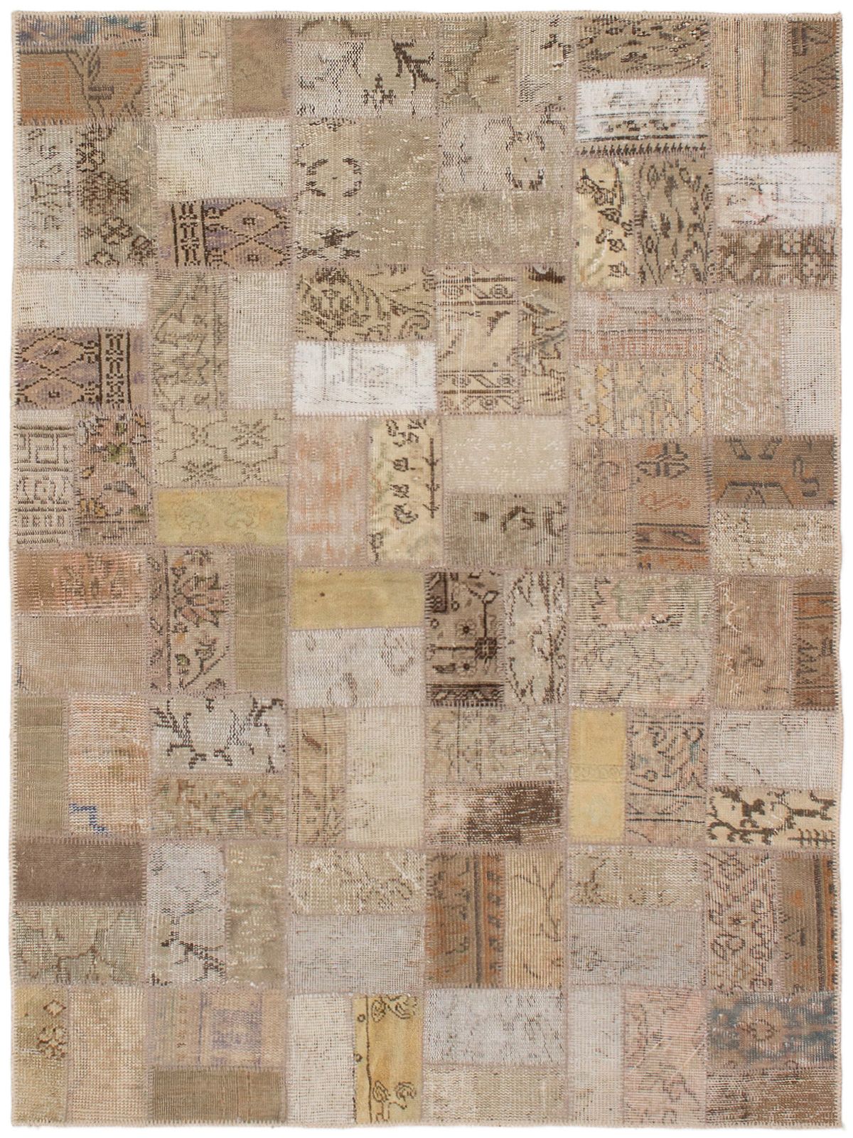 Hand-knotted Vintage Anatolia Patch Tan Wool Rug 4'9" x 6'5" Size: 4'9" x 6'5"  