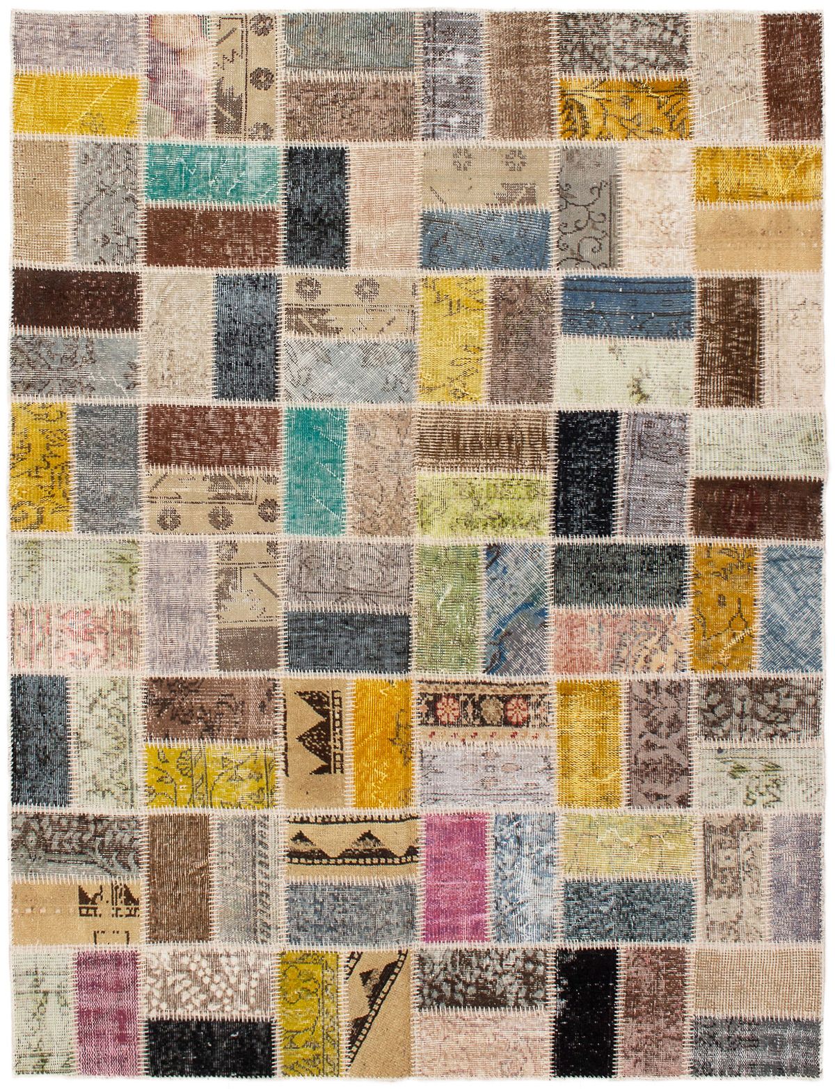 Hand-knotted Color Transition Patch Brown Wool Rug 5'9" x 7'8" Size: 5'9" x 7'8"  