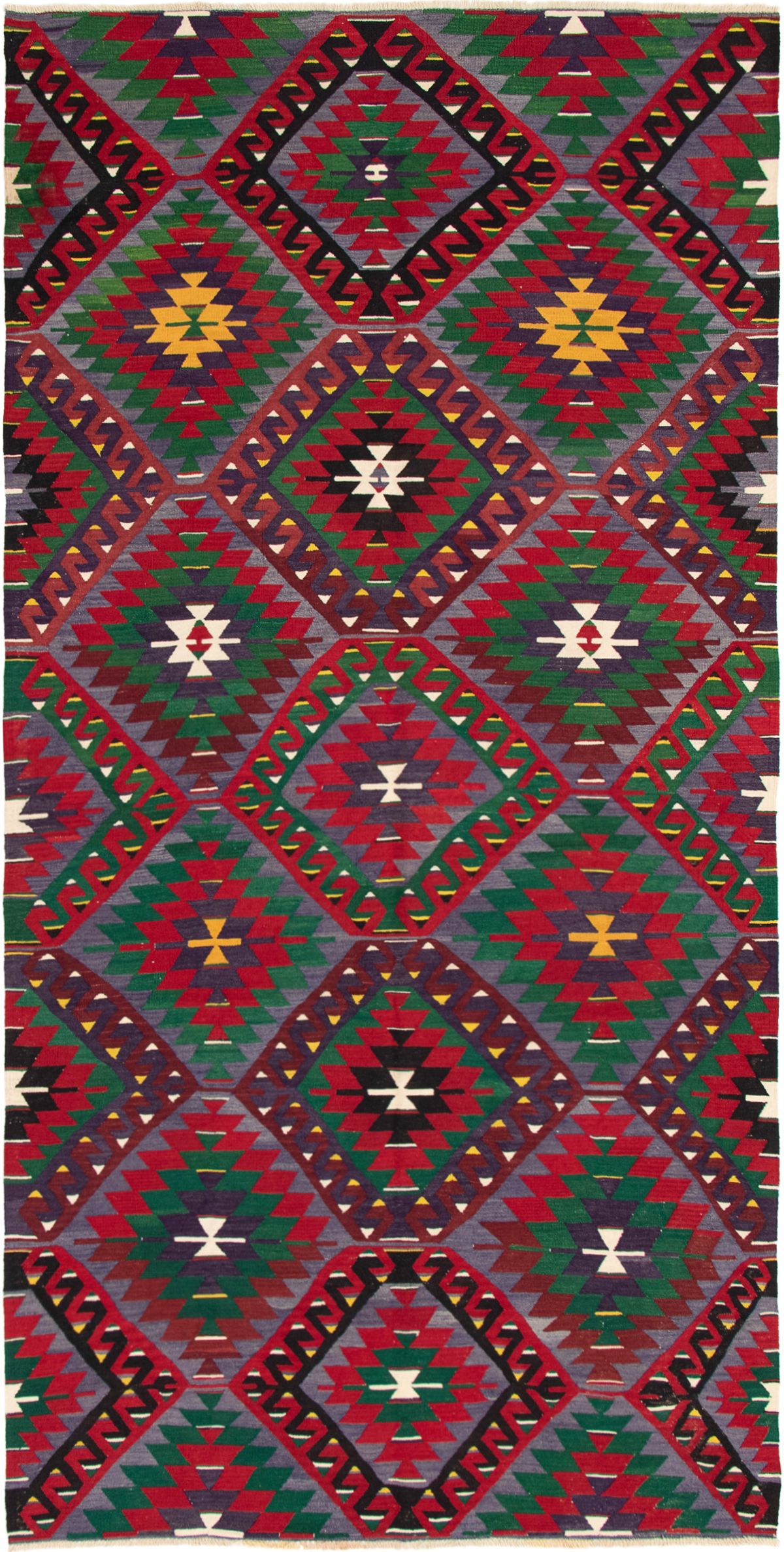 Hand woven Kashkoli FW Red Wool Kilim 5'10" x 11'11" Size: 5'10" x 11'11"  