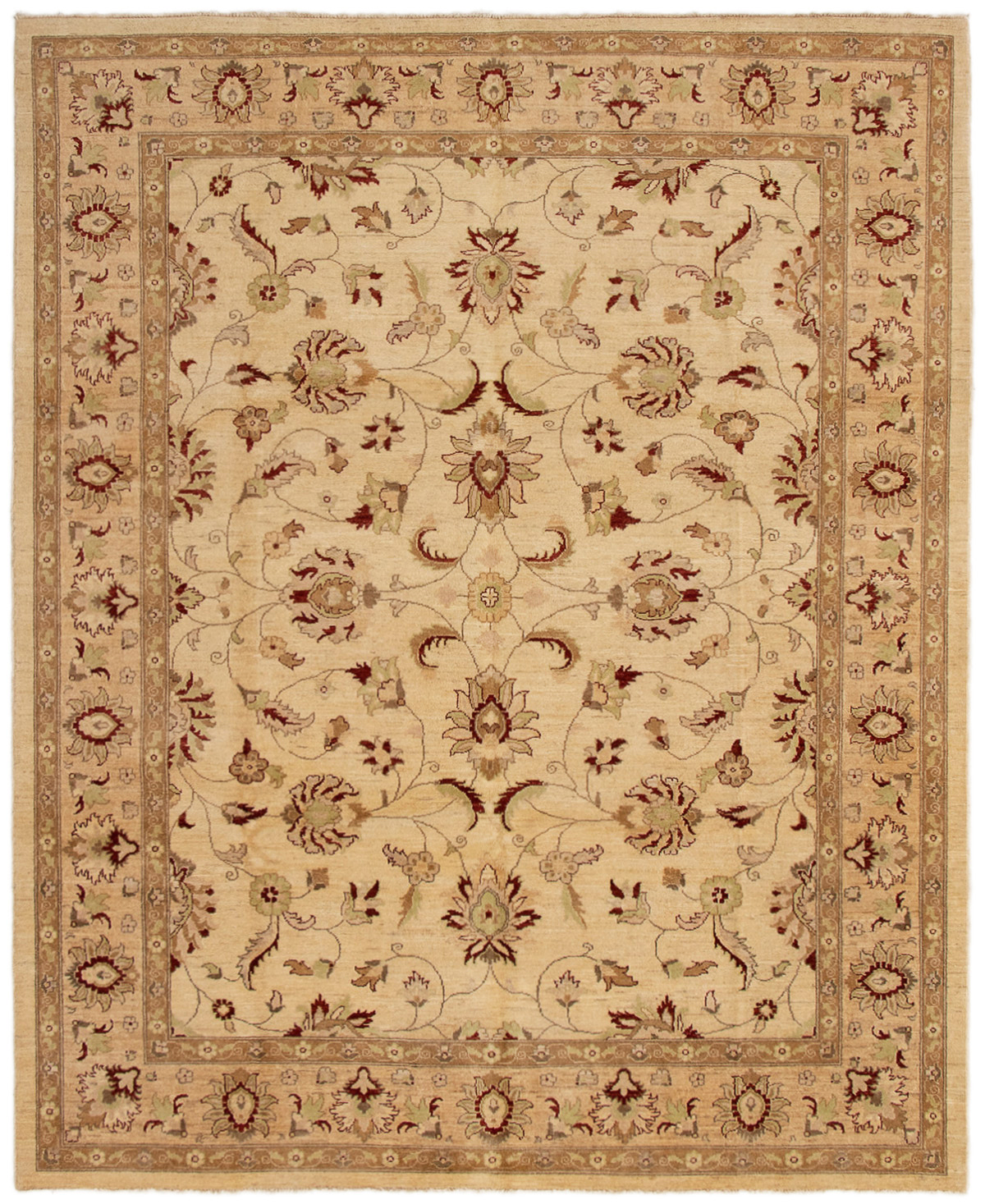 Hand-knotted Chobi Finest Cream Wool Rug 8'0" x 9'10" Size: 8'0" x 9'10"  