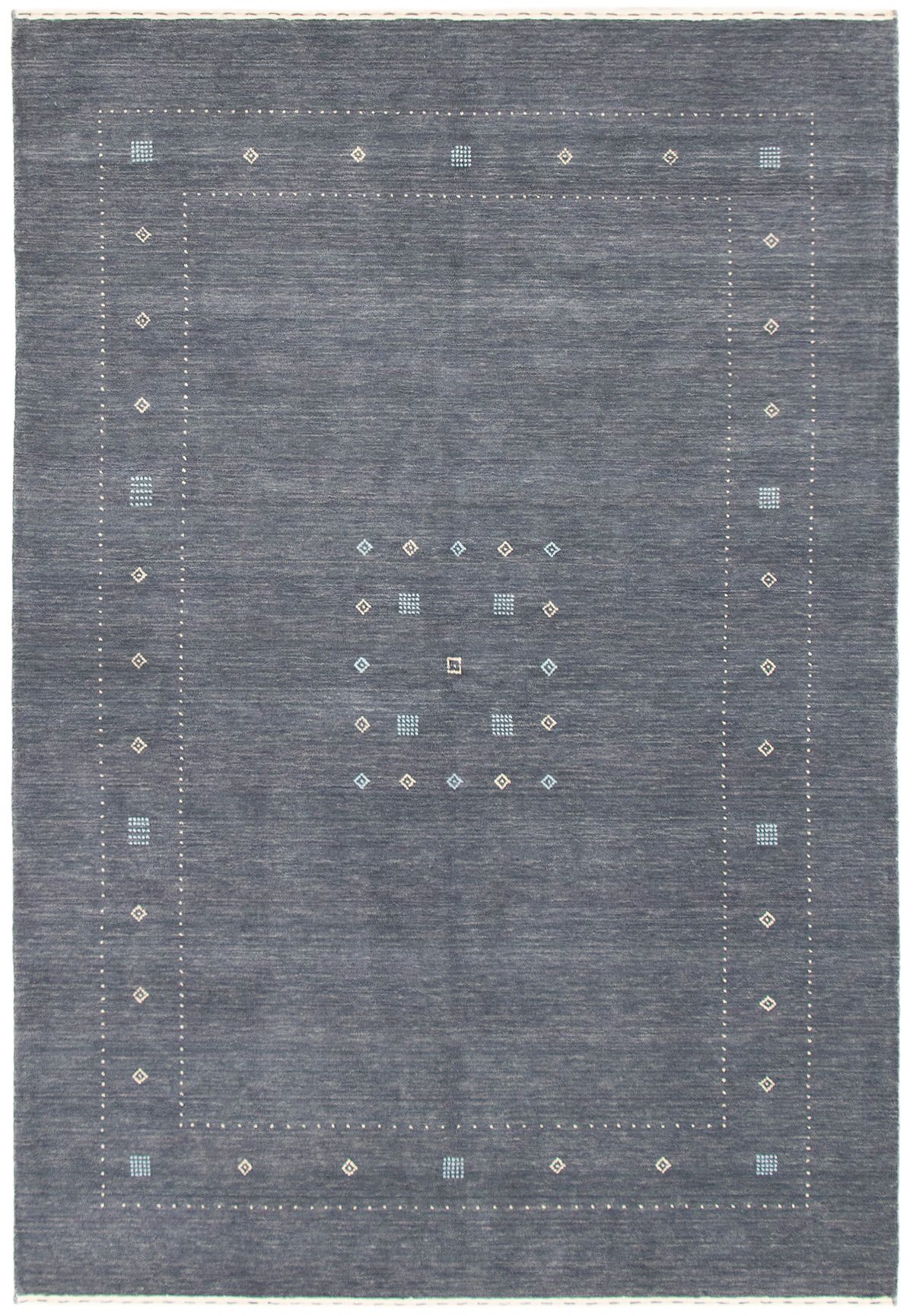 Hand-knotted Kashkuli Gabbeh Dark Grey Wool Rug 6'2" x 8'10" Size: 6'2" x 8'10"  