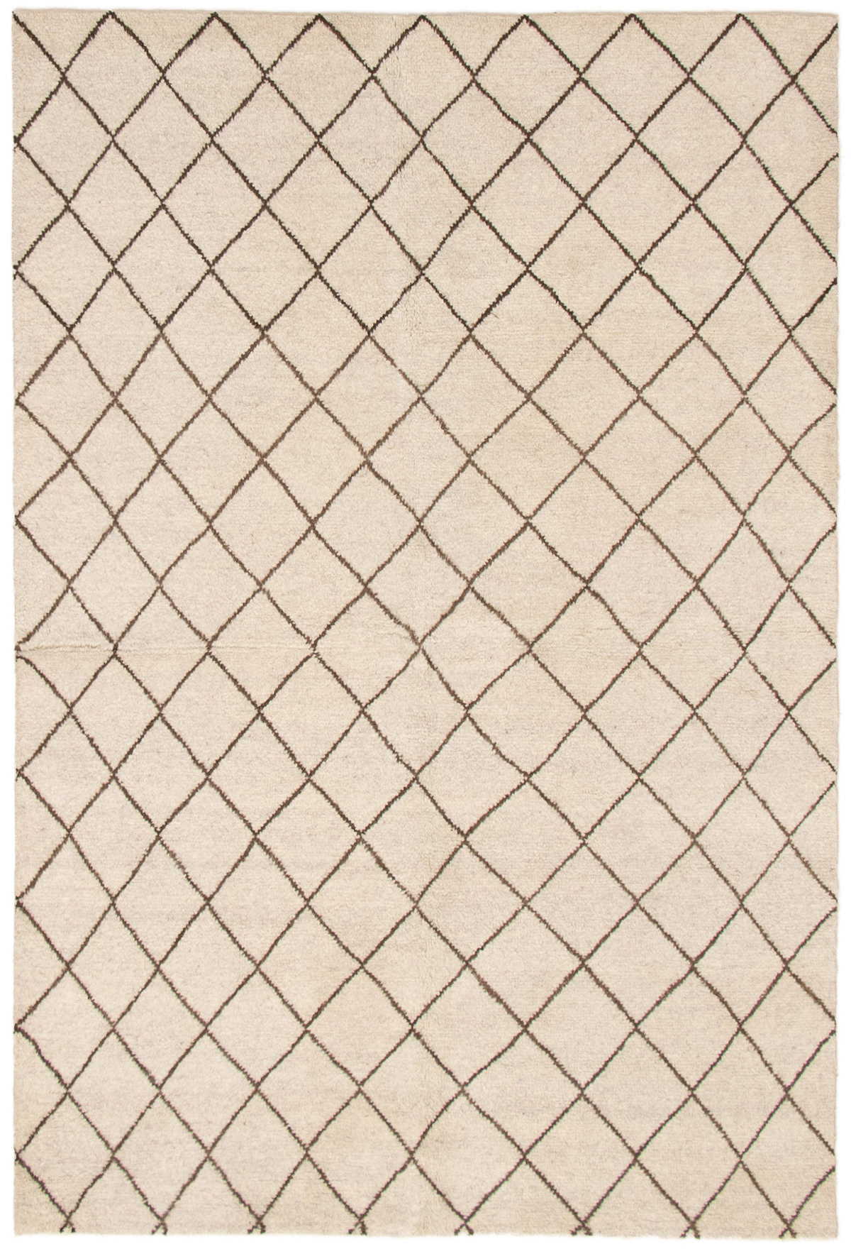 Hand-knotted Arlequin Cream Wool Rug 6'0" x 8'10" Size: 6'0" x 8'10"  