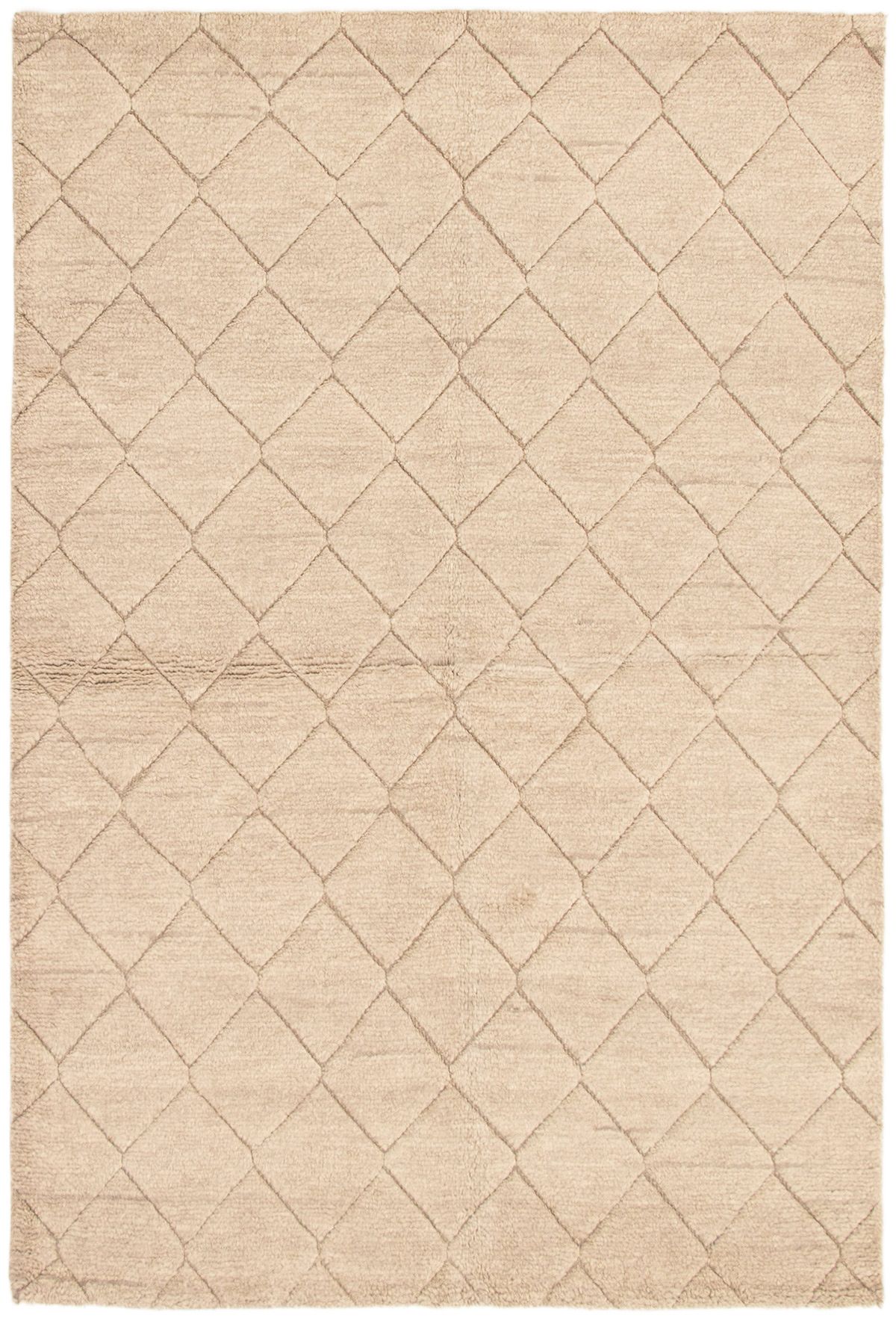 Hand-knotted Arlequin Khaki Wool Rug 6'1" x 8'10" Size: 6'1" x 8'10"  