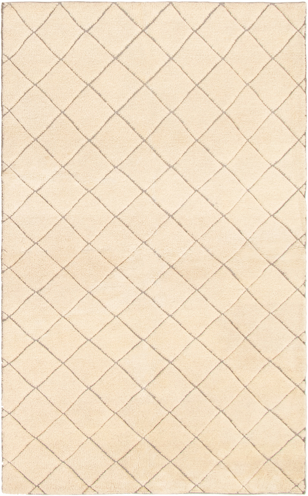 Hand-knotted Arlequin Cream Wool Rug 4'10" x 7'10"  Size: 4'10" x 7'10"  