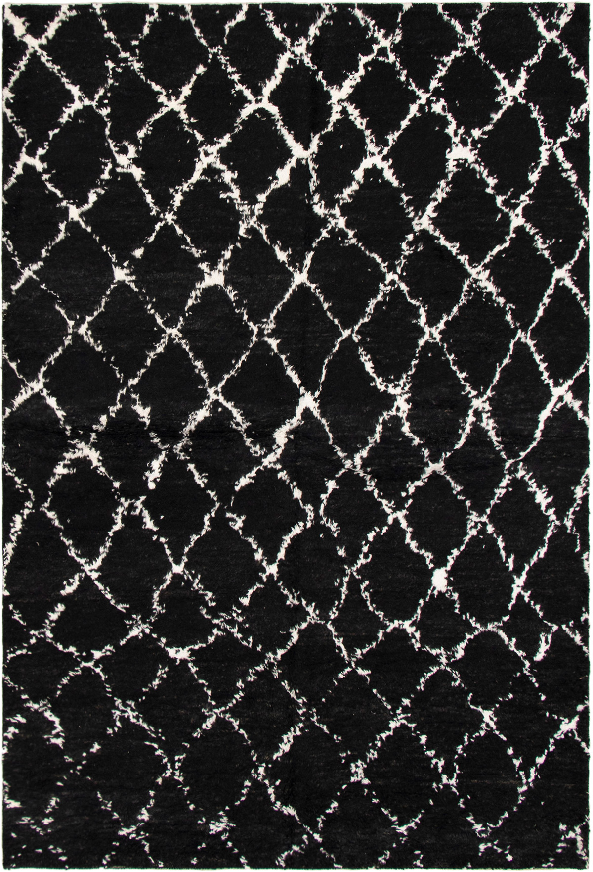 Hand-knotted Arlequin Black Wool Rug 6'2" x 9'0" Size: 6'2" x 9'0"  