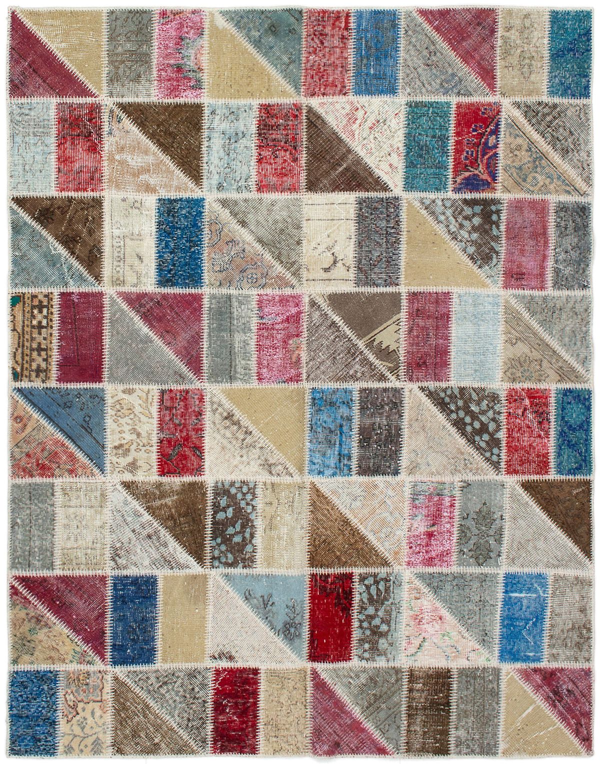 Hand-knotted Color Transition Patch Brown, Grey Wool Rug 5'10" x 7'7" Size: 5'10" x 7'7"  