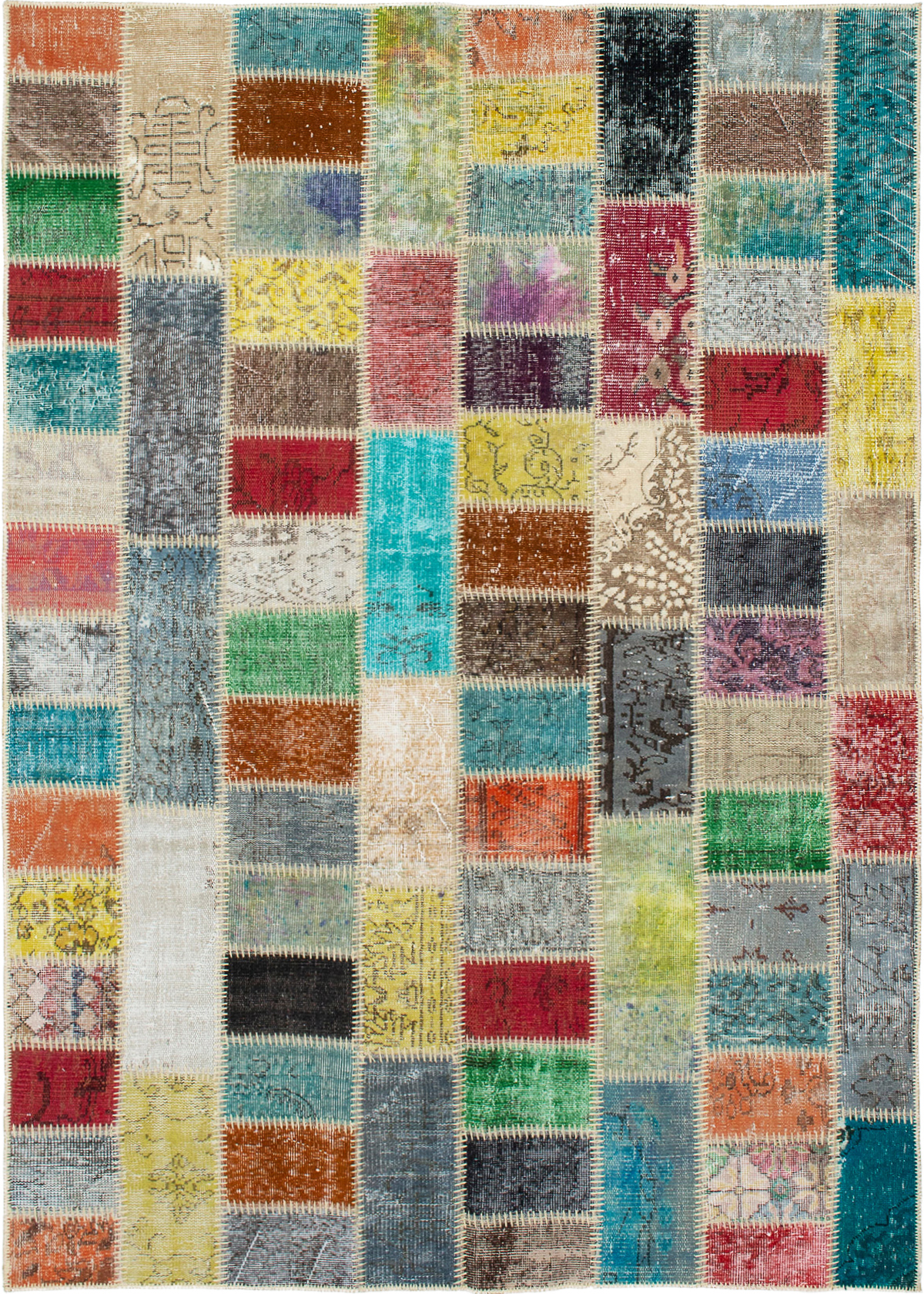Hand-knotted Color Transition Patch Grey, Teal Wool Rug 5'10" x 8'3" Size: 5'10" x 8'3"  