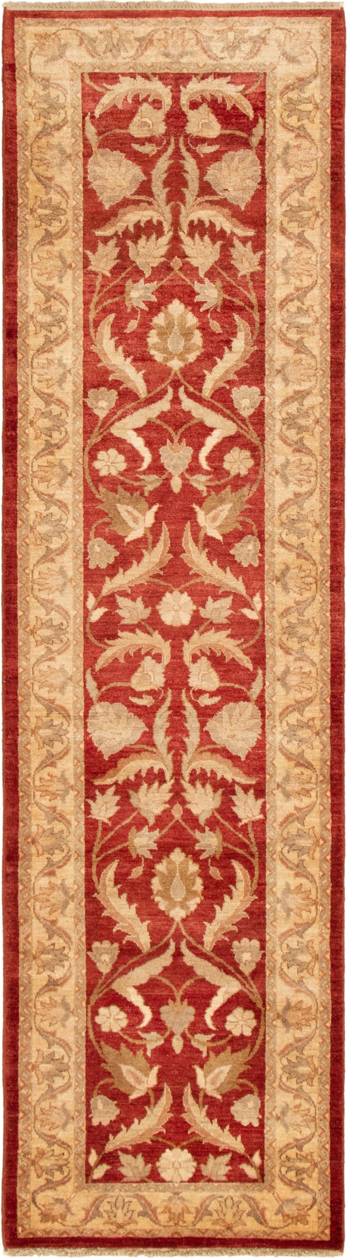 Hand-knotted Chobi Finest Dark Red Wool Rug 2'7" x 10'1" Size: 2'7" x 10'1"  