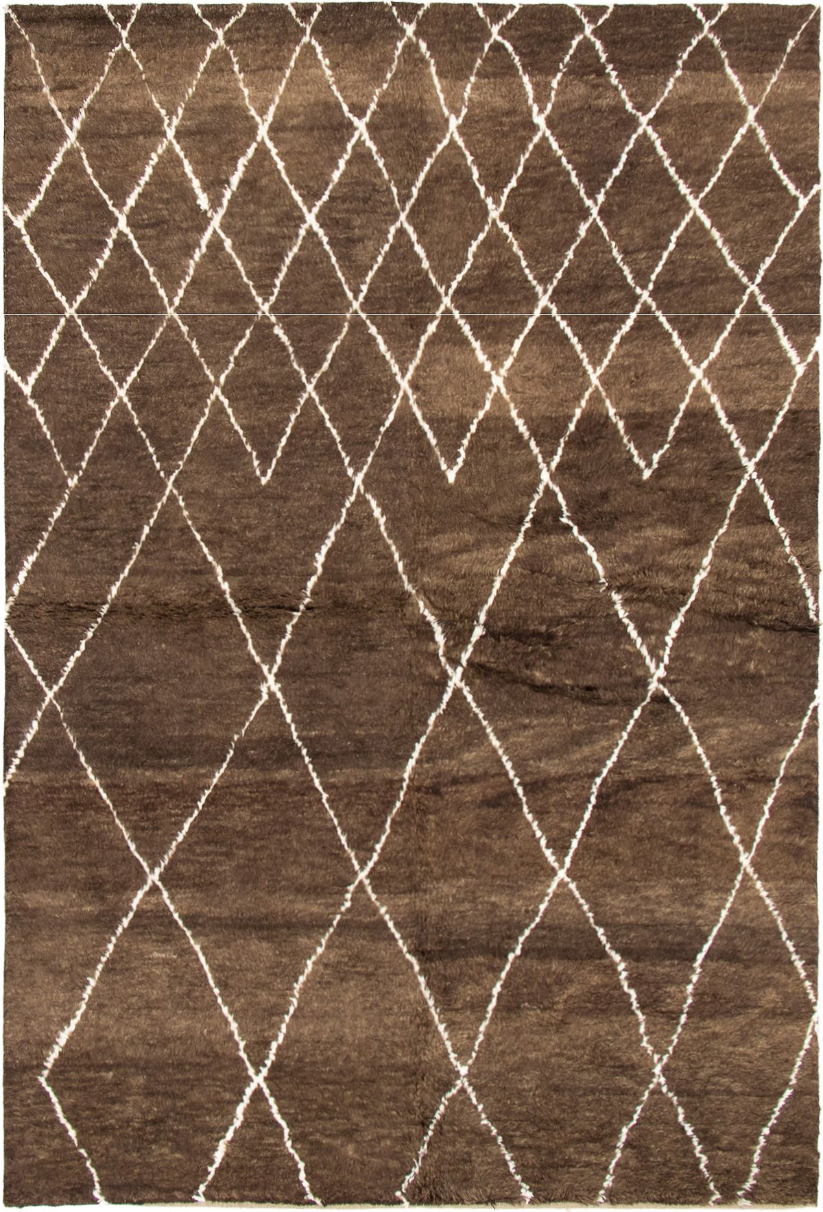 Hand-knotted Arlequin Dark Brown Wool Rug 6'2" x 9'2" Size: 6'2" x 9'2"  