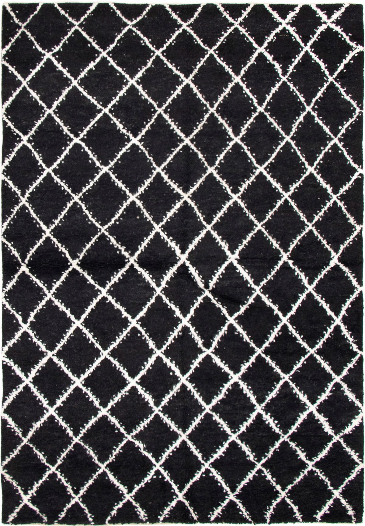 Hand-knotted Arlequin Black Wool Rug 6'0" x 9'0" Size: 6'0" x 9'0"  