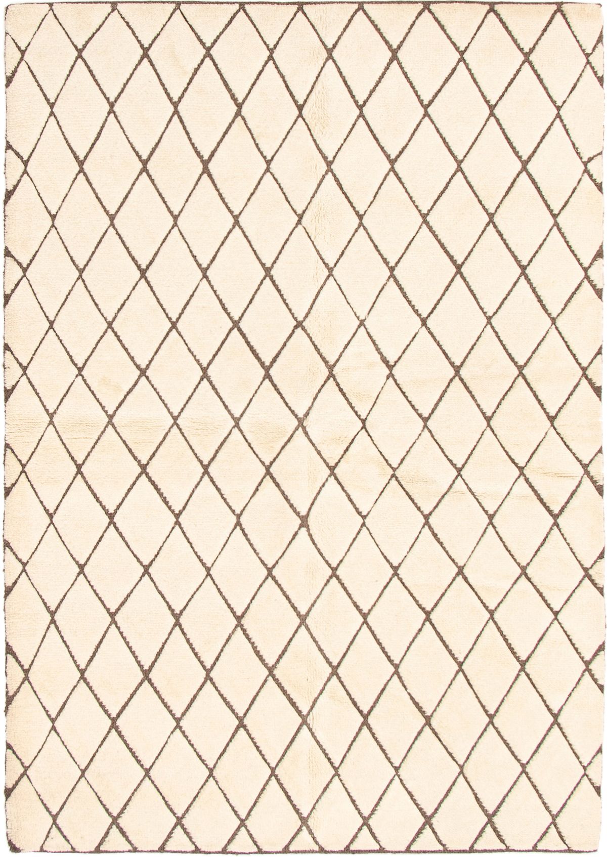 Hand-knotted Arlequin Cream Wool Rug 6'3" x 9'1" Size: 6'3" x 9'1"  