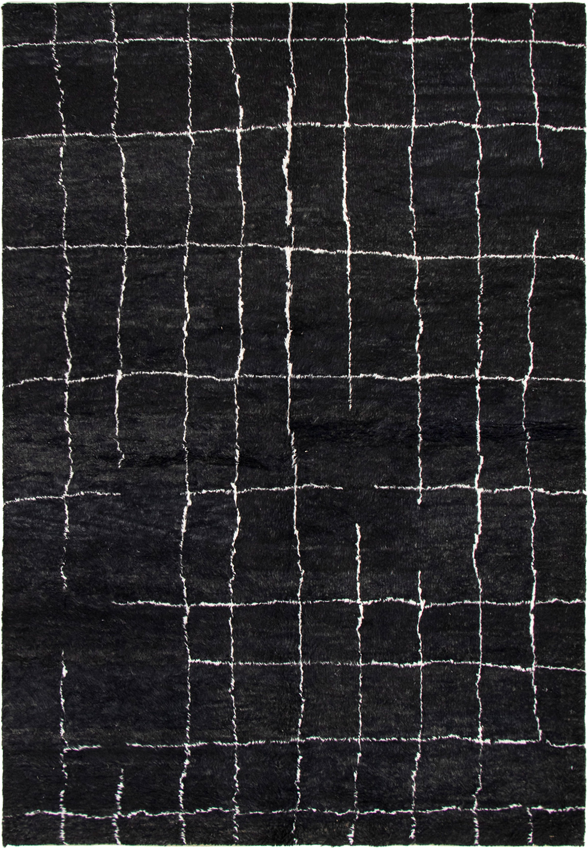 Hand-knotted Arlequin Black Wool Rug 6'0" x 9'0"  Size: 6'0" x 9'0"  