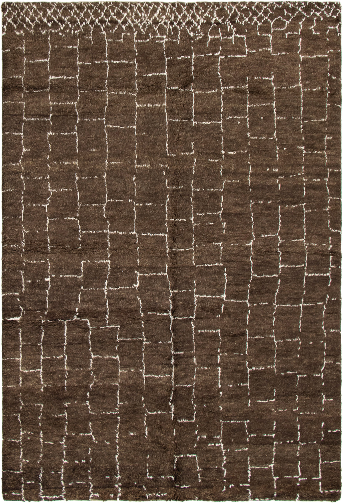 Hand-knotted Arlequin Dark Brown Wool Rug 6'0" x 9'0"  Size: 6'0" x 9'0"  
