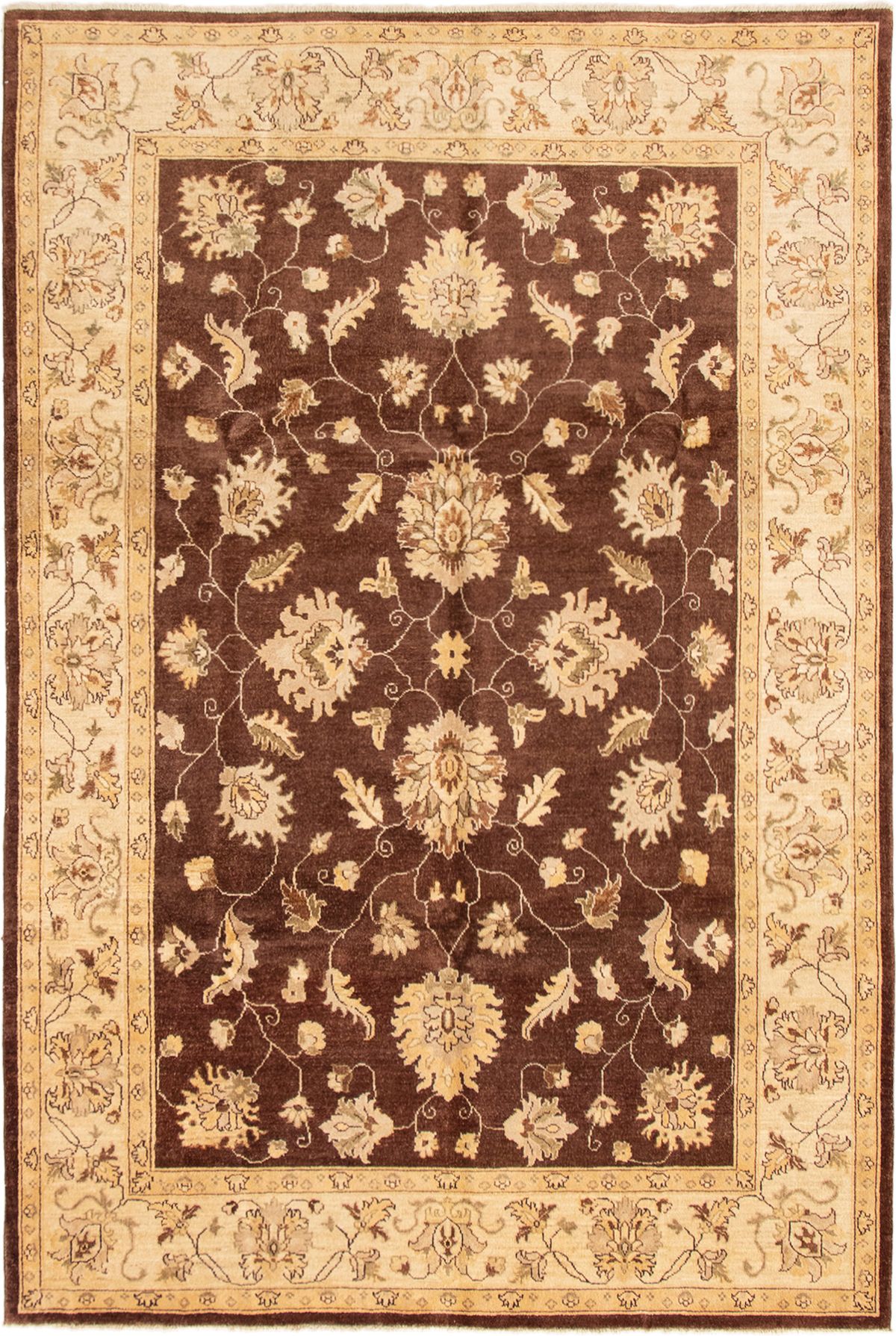 Hand-knotted Chobi Finest Dark Brown Wool Rug 6'7" x 9'9" Size: 6'7" x 9'9"  