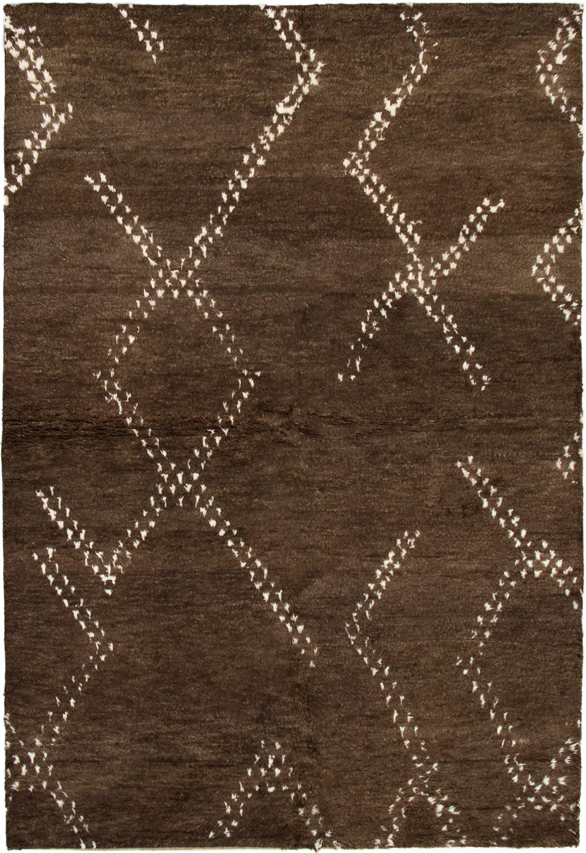 Hand-knotted Arlequin Brown Wool Rug 6'3" x 9'1" Size: 6'3" x 9'1"  